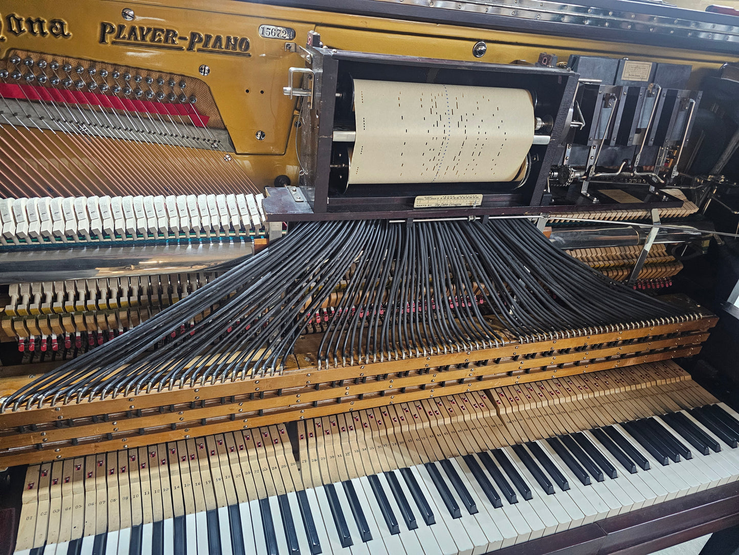SOLD 1911 Euphona Wood Finish Commissioned Upright Vintage Player Piano