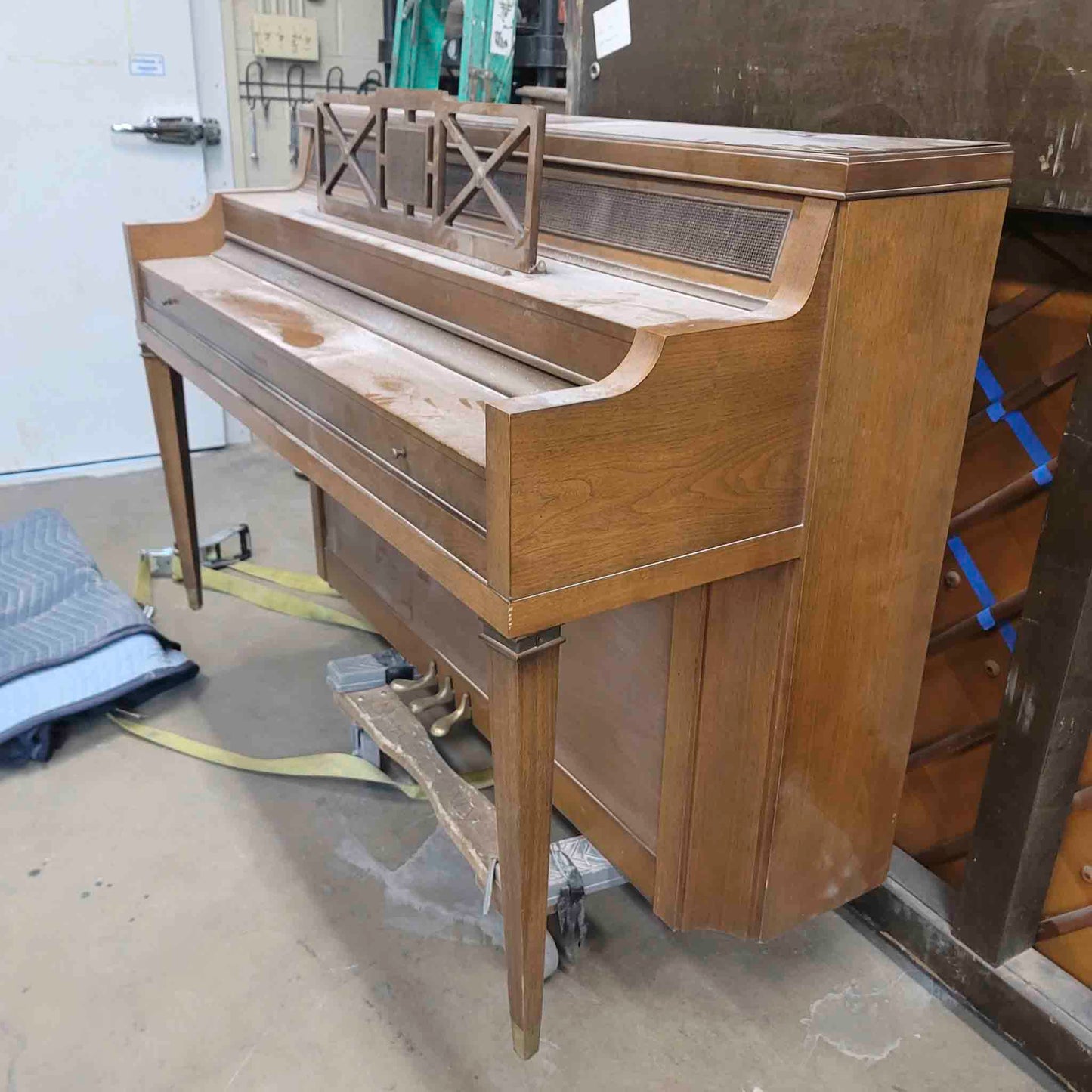 CURRENT SHOP WORK - 1967 Everett 41" Wood Finish Commissioned Console Piano