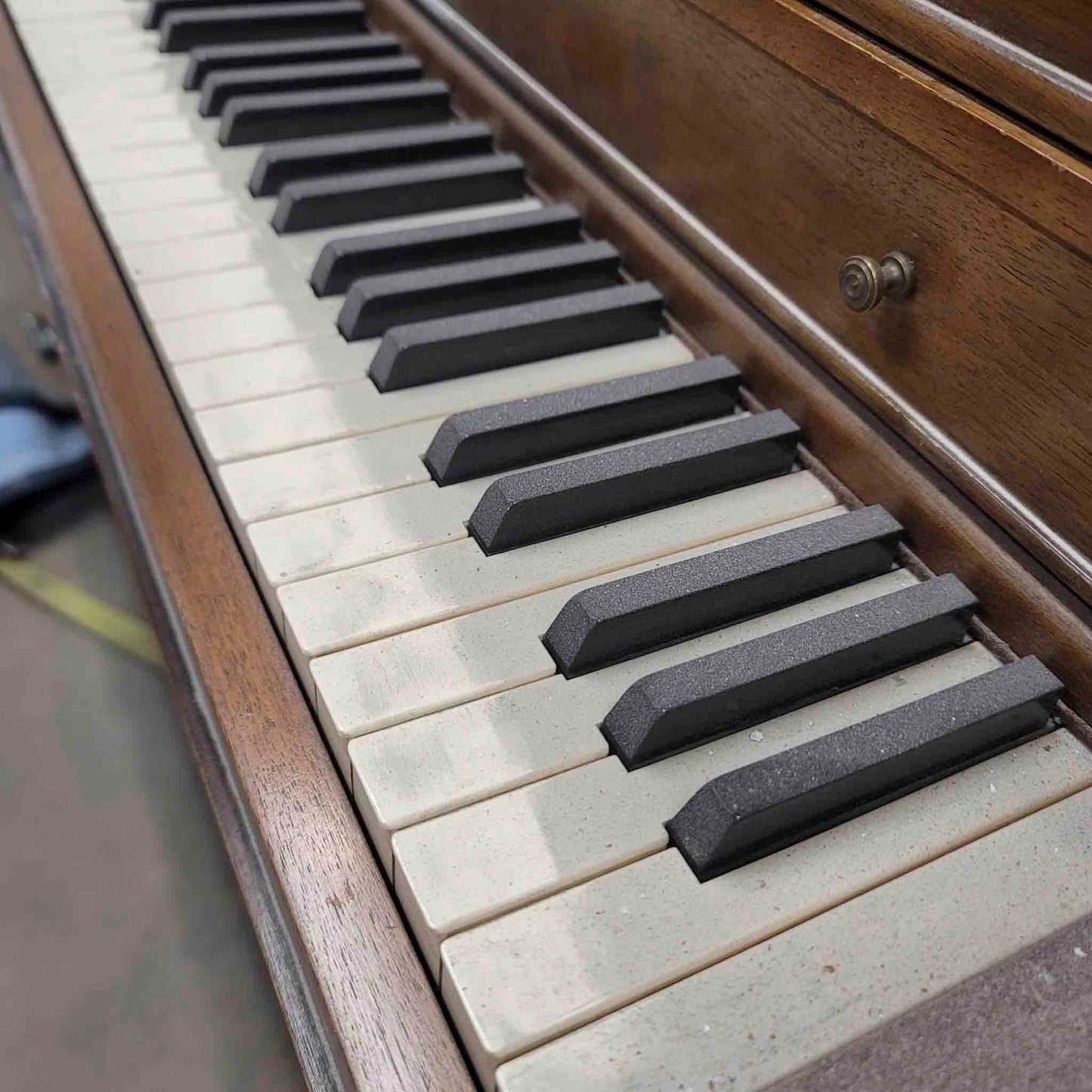 CURRENT SHOP WORK - 1967 Everett 41" Wood Finish Commissioned Console Piano