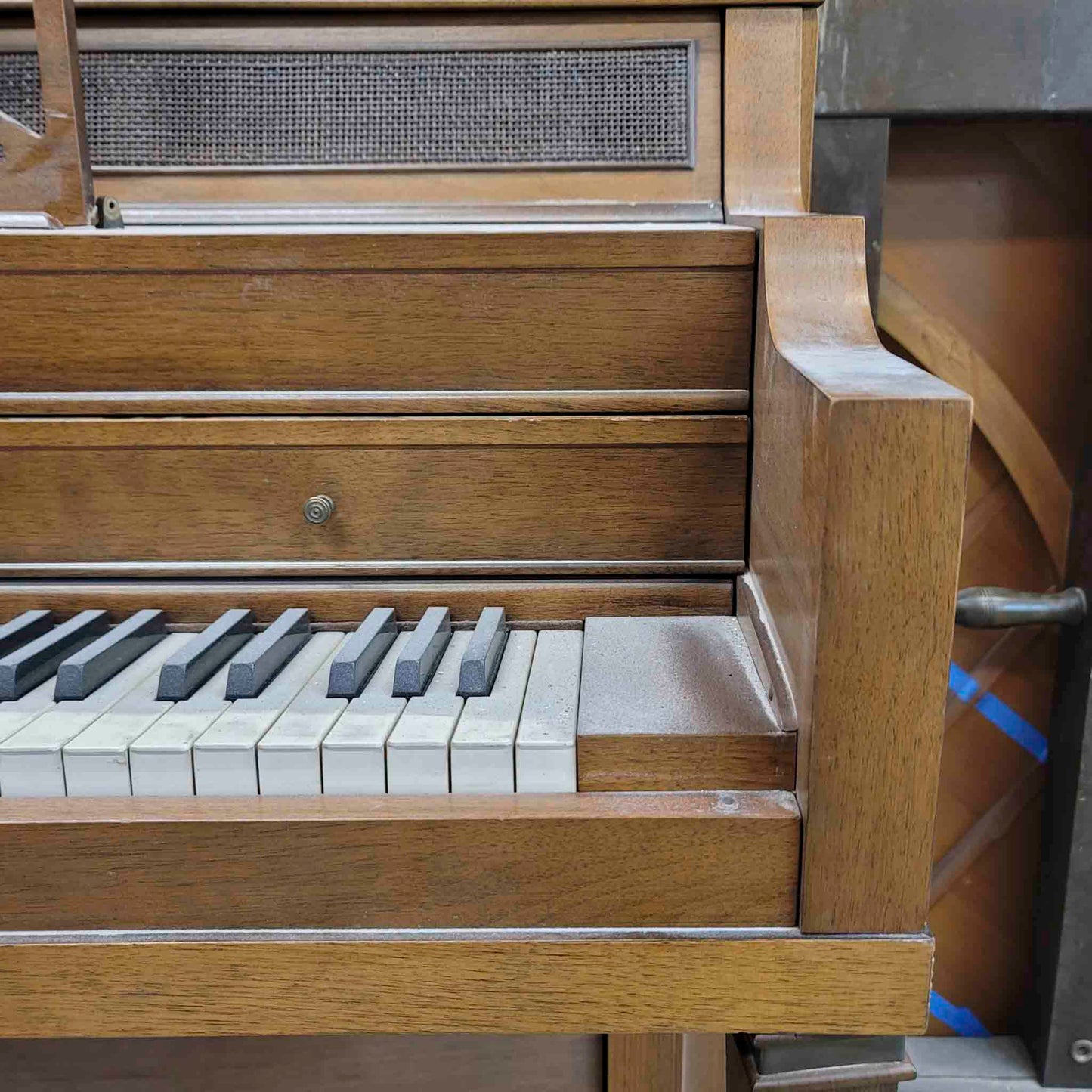 CURRENT SHOP WORK - 1967 Everett 41" Wood Finish Commissioned Console Piano
