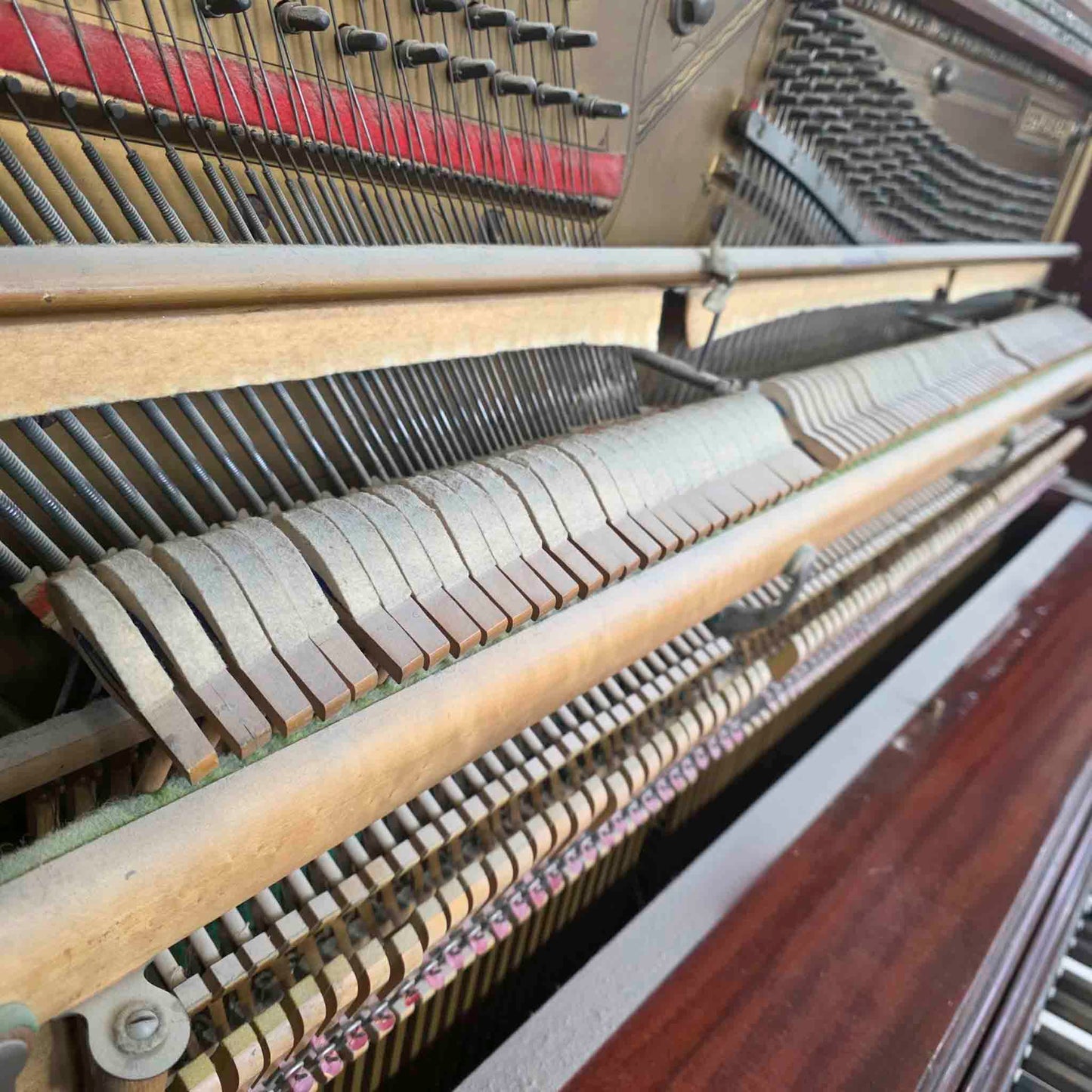 AVAILABLE TO RESTORE: CALL FOR CUSTOM PRICING - 1912 Wing & Son 57" Wood Finish Upright Piano