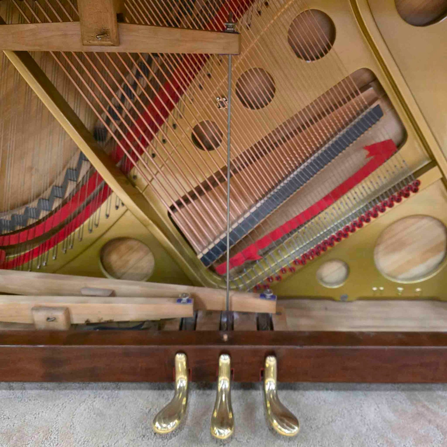 1906 Everett 53" Wood Finish Upright Piano with Self-Playing QRS System