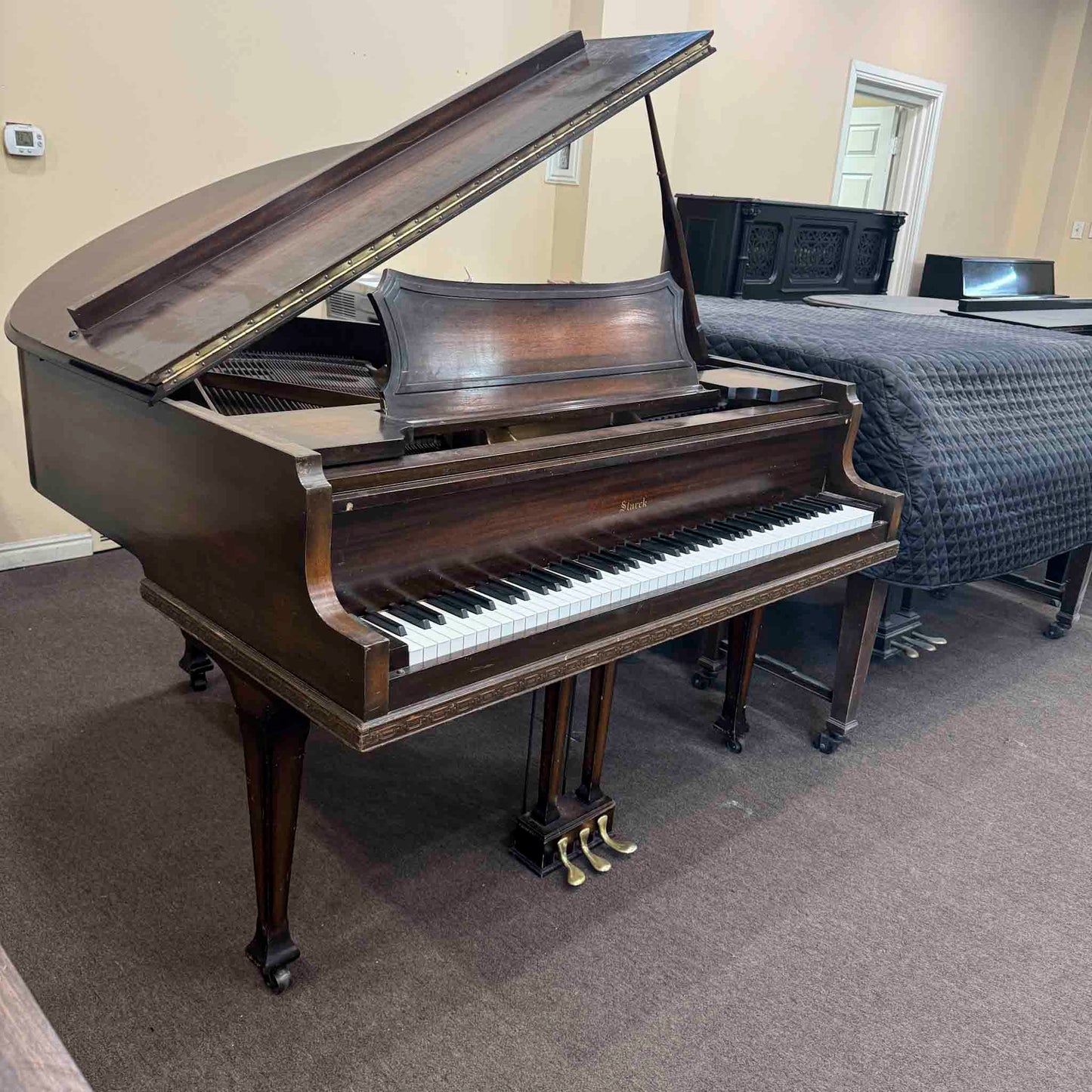 CURRENT SHOP WORK 1920 Starck 4'11" Wood Finish Baby Grand Piano