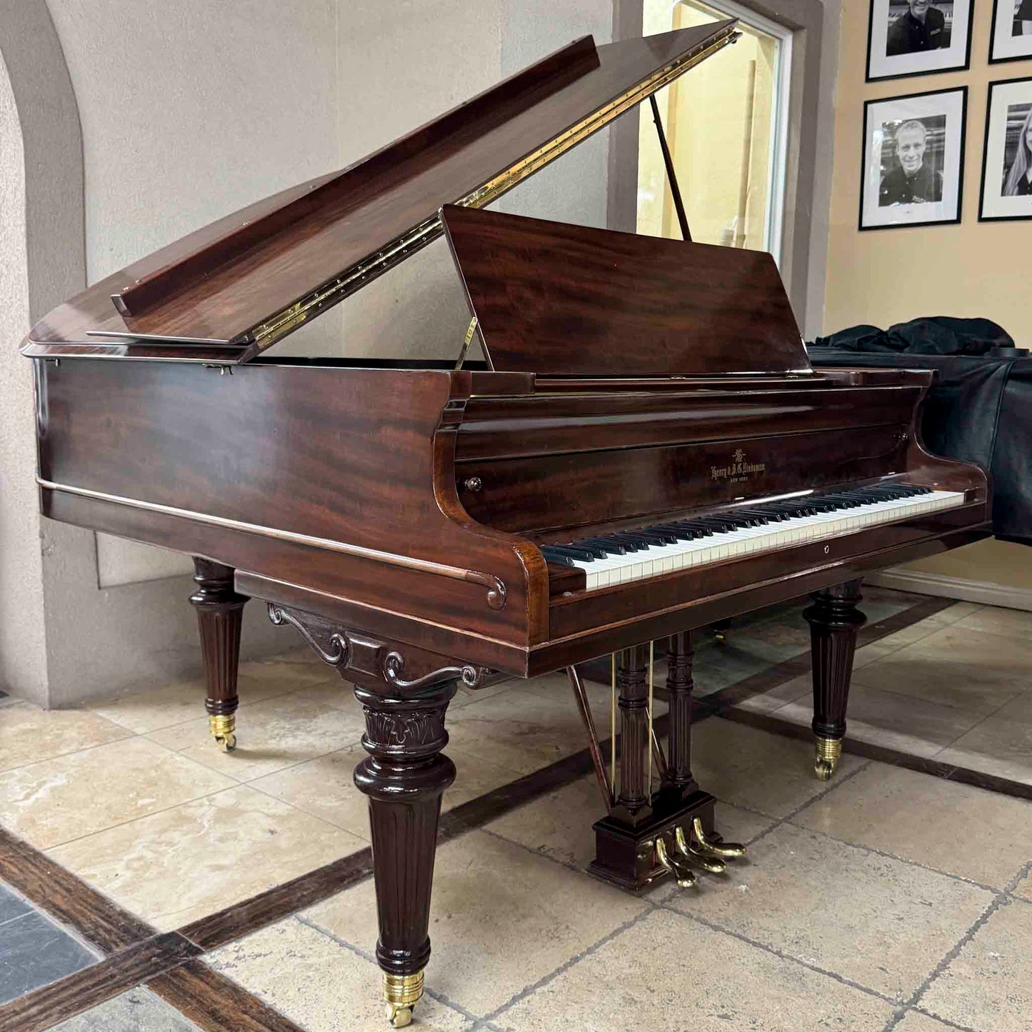 SOLD 1907 Henry & Lindeman Polished Wood Finish Commissioned Grand Piano