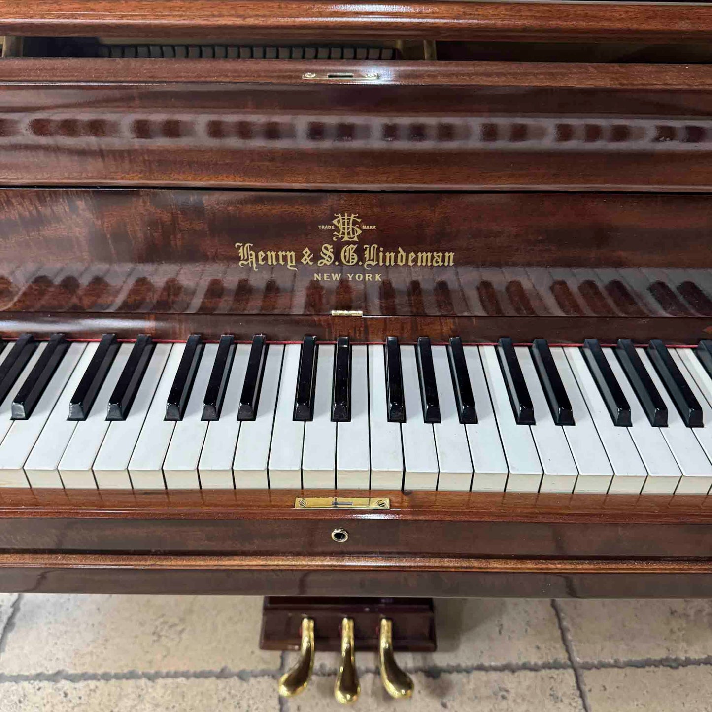 SOLD 1907 Henry & Lindeman Polished Wood Finish Commissioned Grand Piano