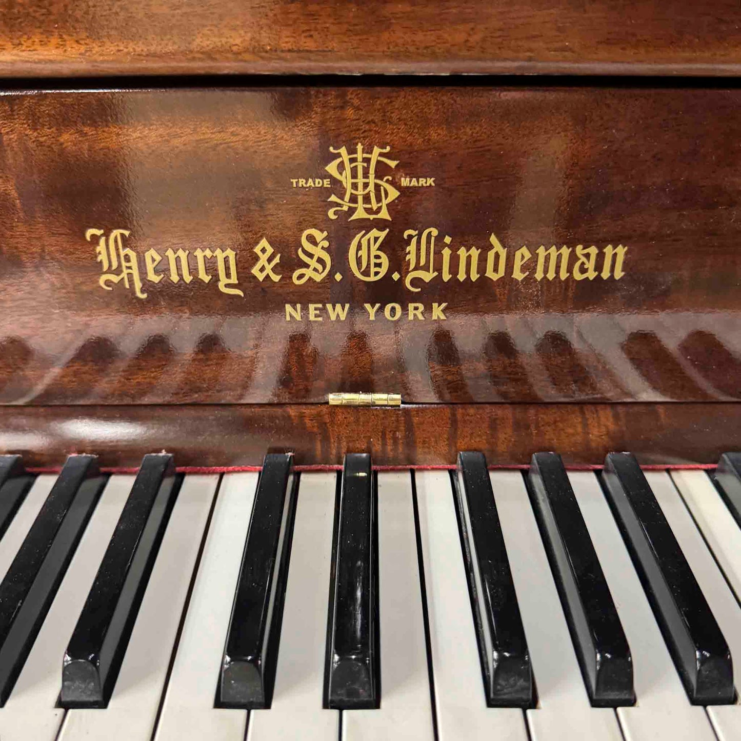 SOLD 1907 Henry & Lindeman Polished Wood Finish Commissioned Grand Piano