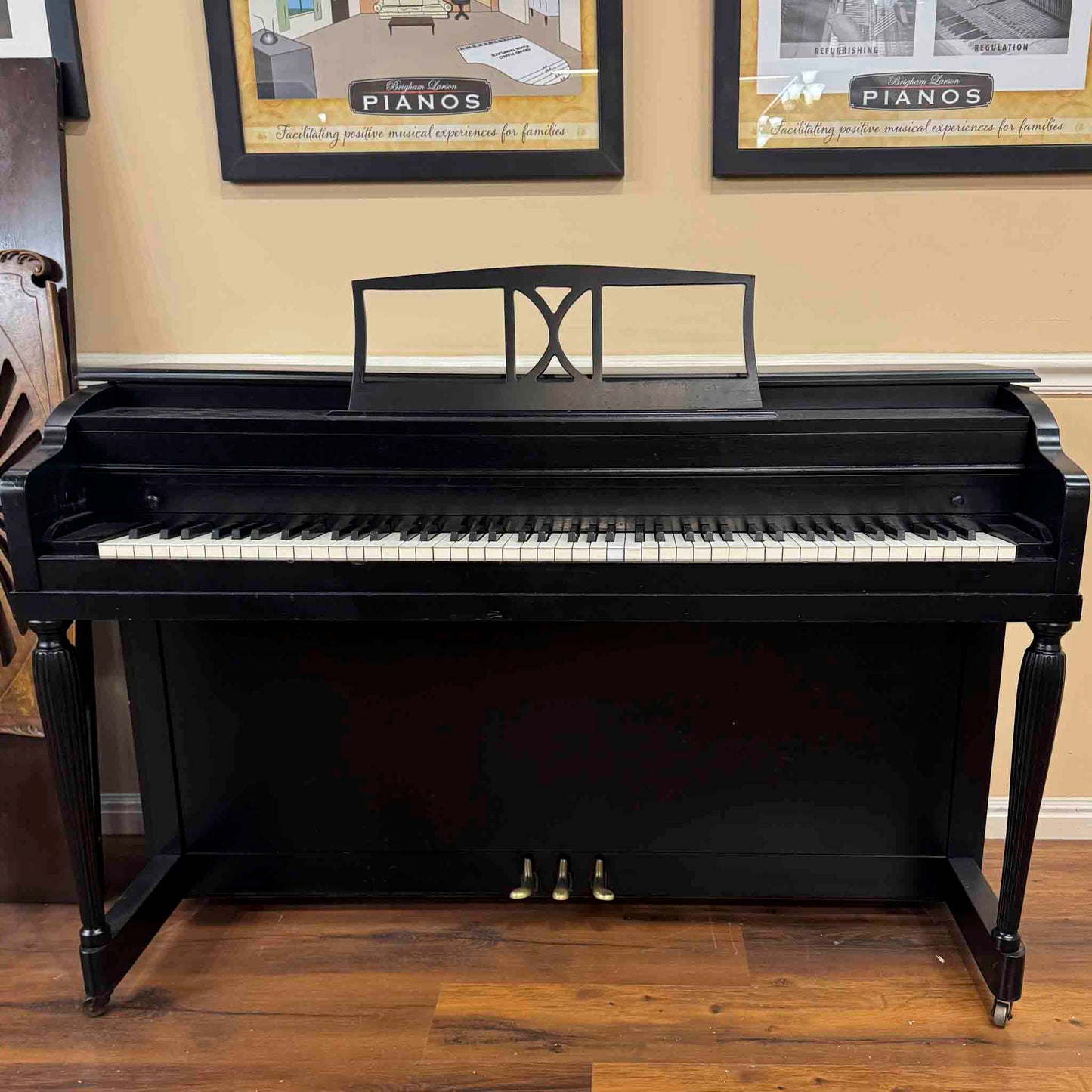 1956 Kohler & Campbell 37" Black Satin Spinet Piano