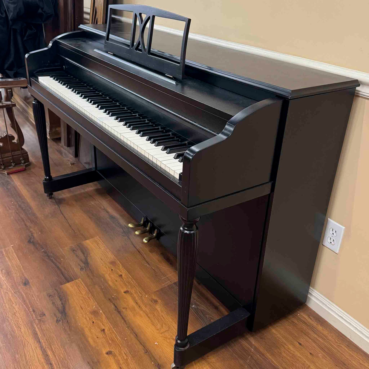 1956 Kohler & Campbell 37" Black Satin Spinet Piano
