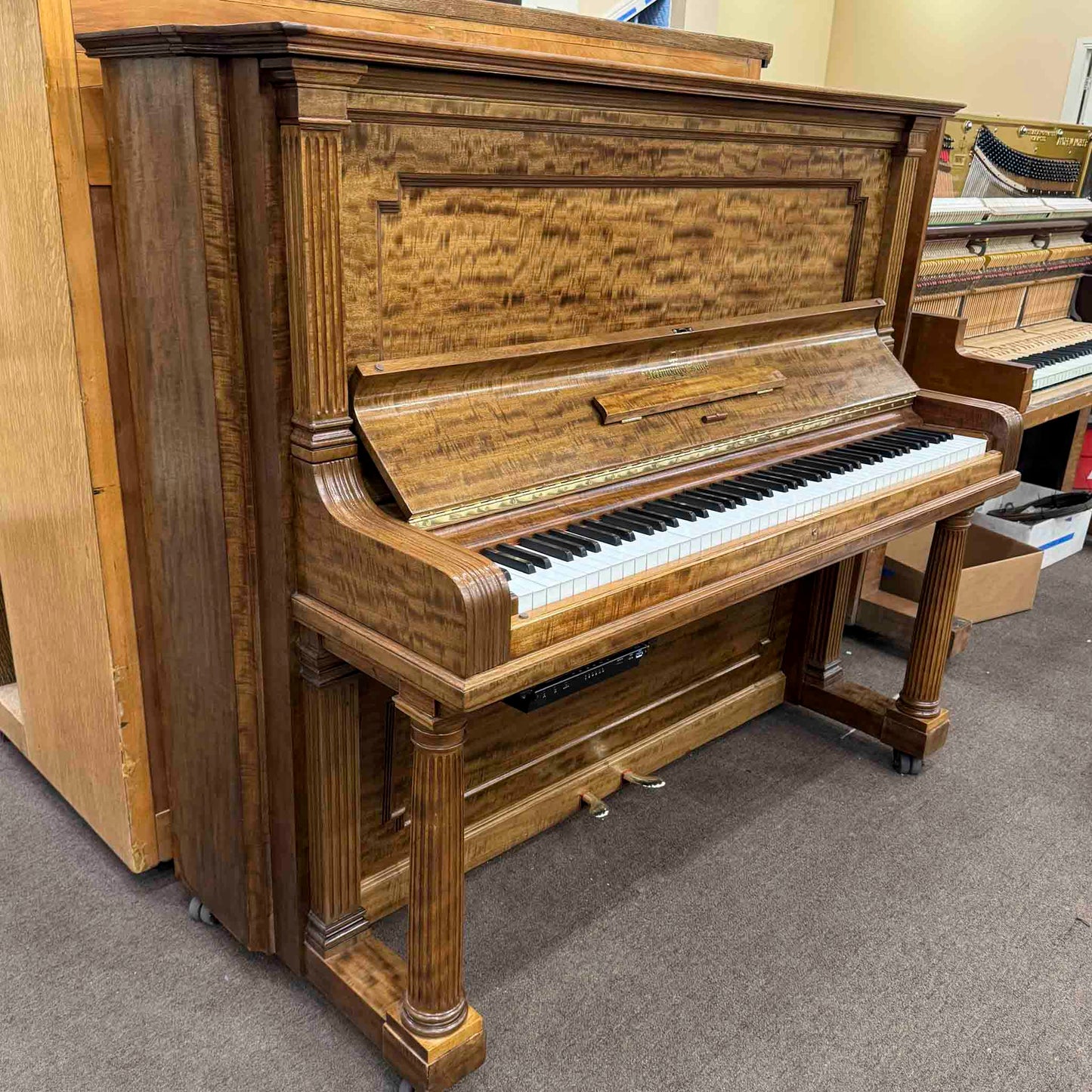 CURRENT SHOP WORK - 1908 Steinway Wood Finish Commissioned Upright Player Piano