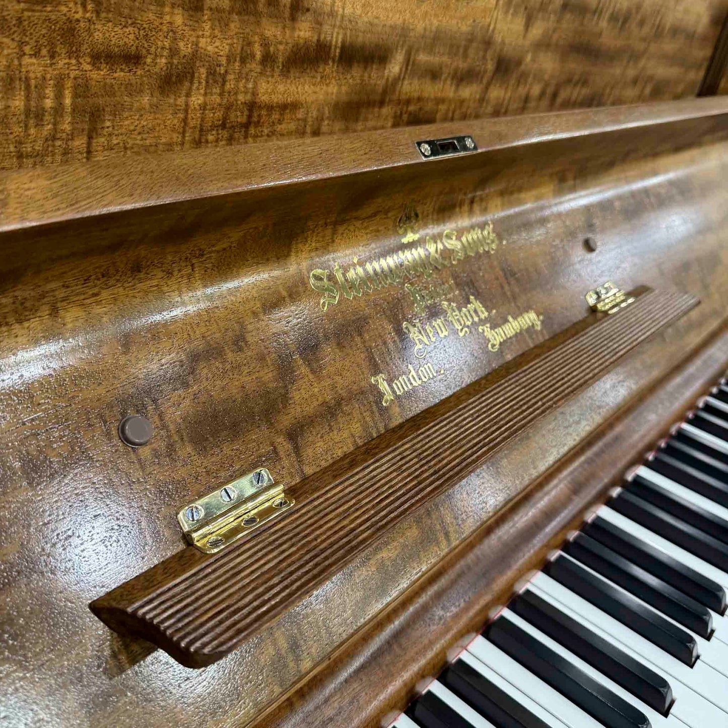 CURRENT SHOP WORK - 1908 Steinway Wood Finish Commissioned Upright Player Piano