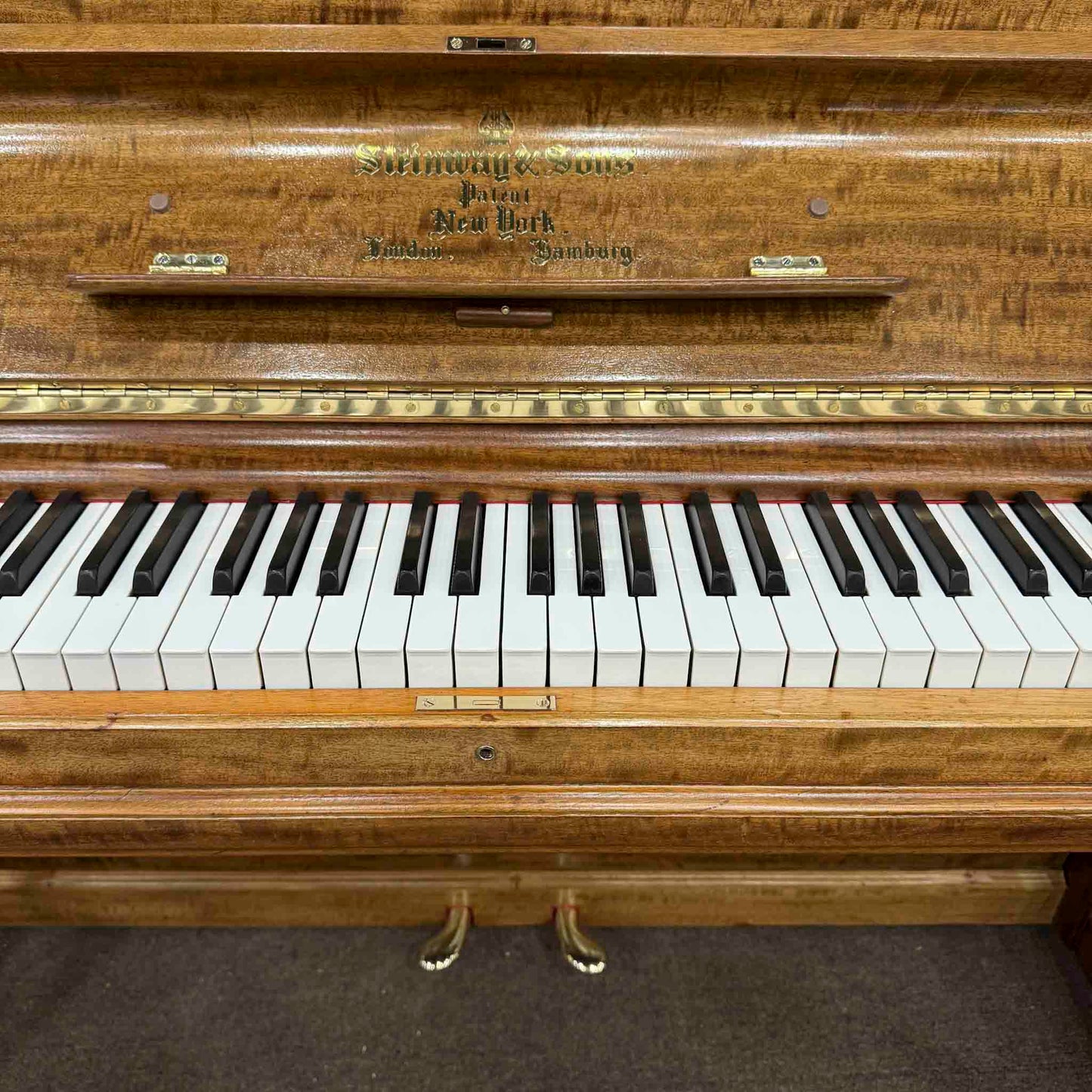 CURRENT SHOP WORK - 1908 Steinway Wood Finish Commissioned Upright Player Piano