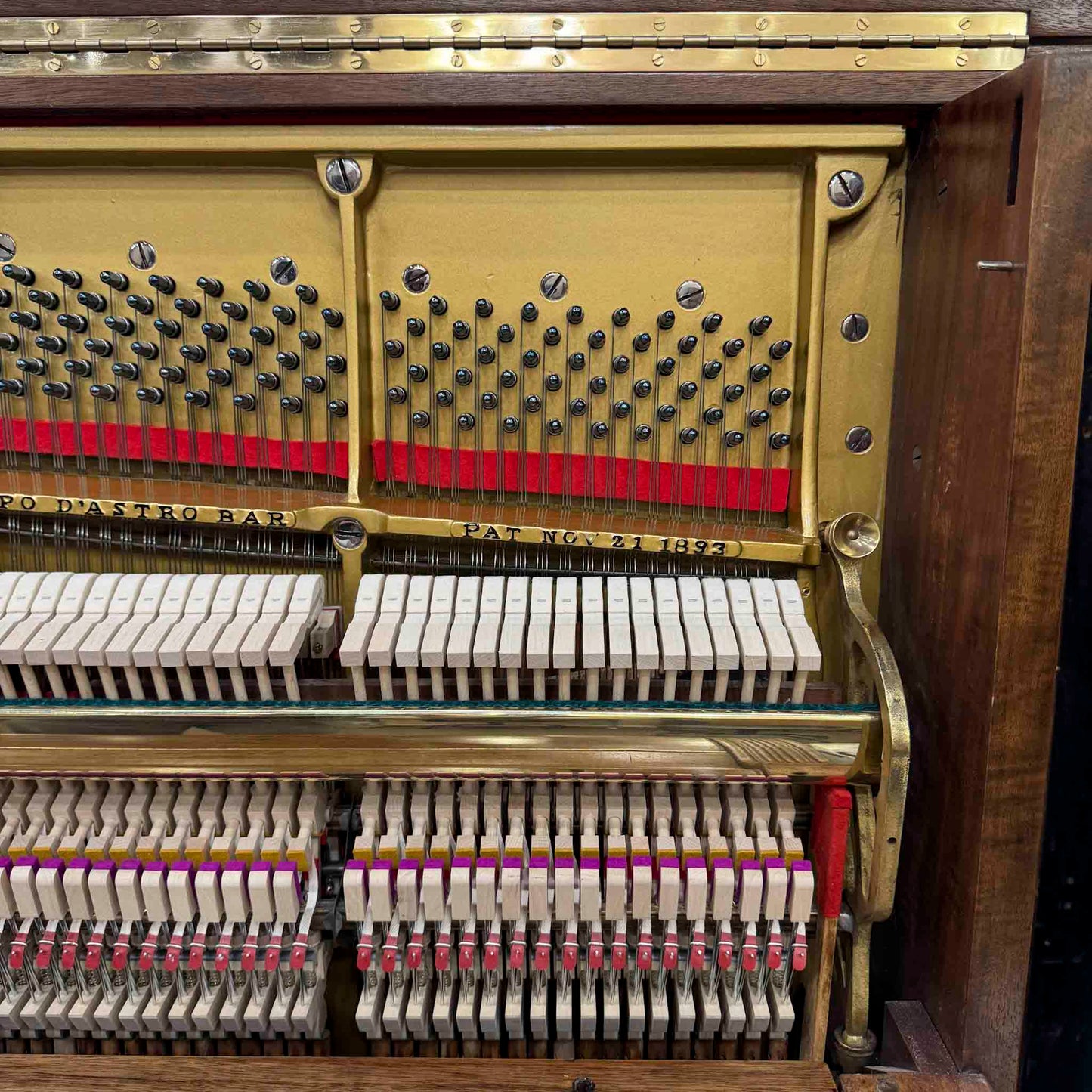 CURRENT SHOP WORK - 1908 Steinway Wood Finish Commissioned Upright Player Piano
