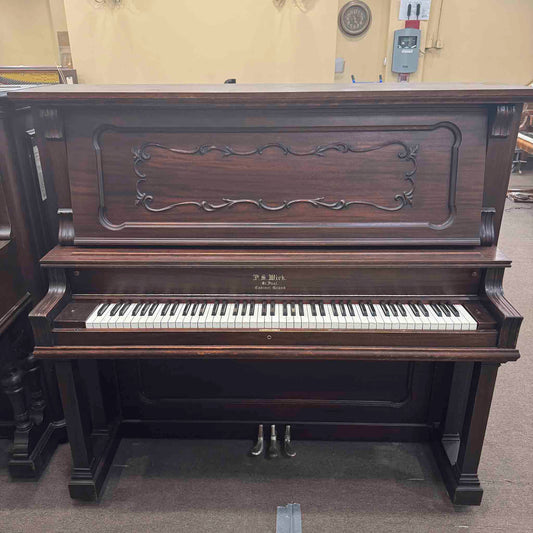 CURRENT SHOP WORK 1908 P.S. Wick 57" Wood Finish Commissioned Upright Piano