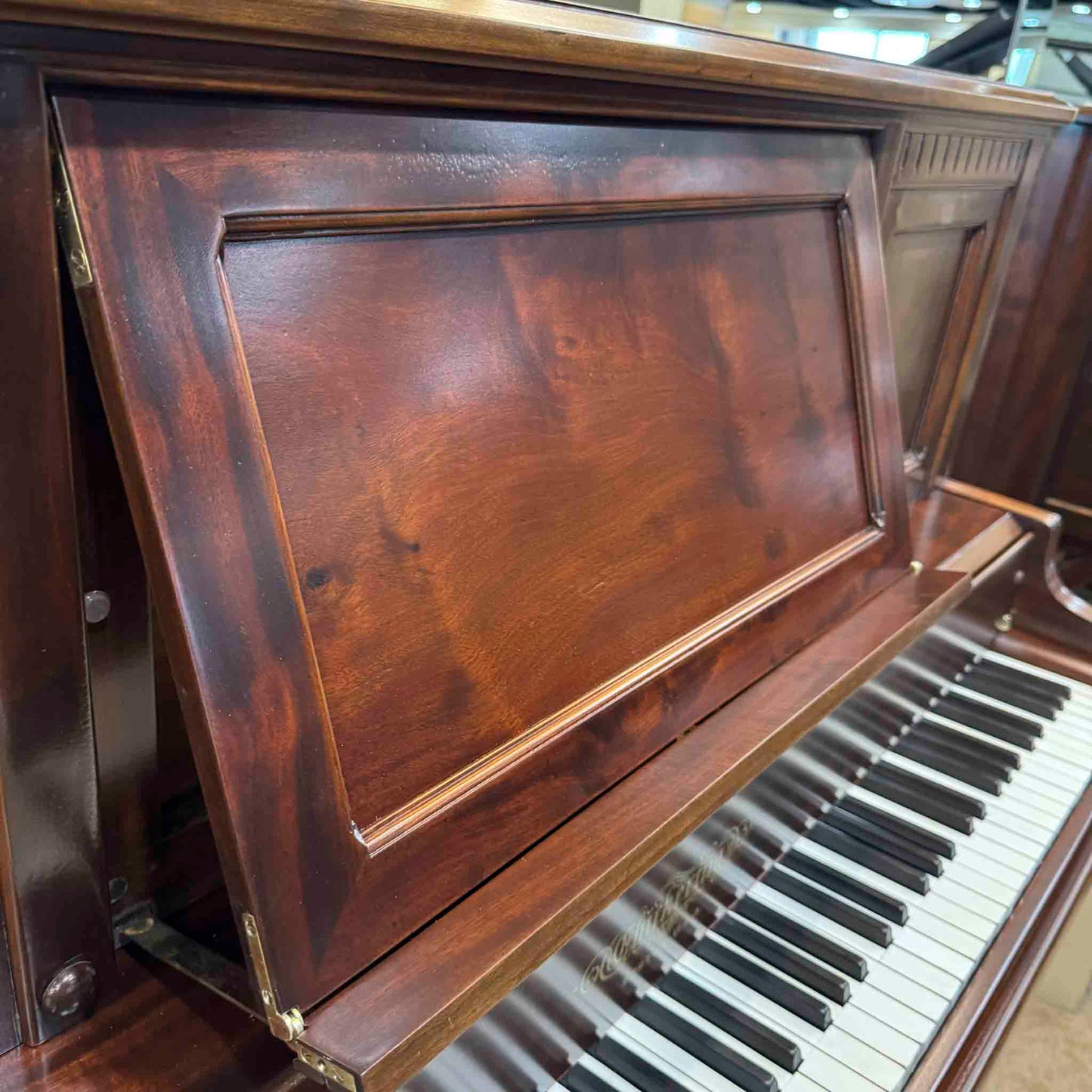 1890 Chickering Wood Finish Tall Upright Piano With Self Playing System