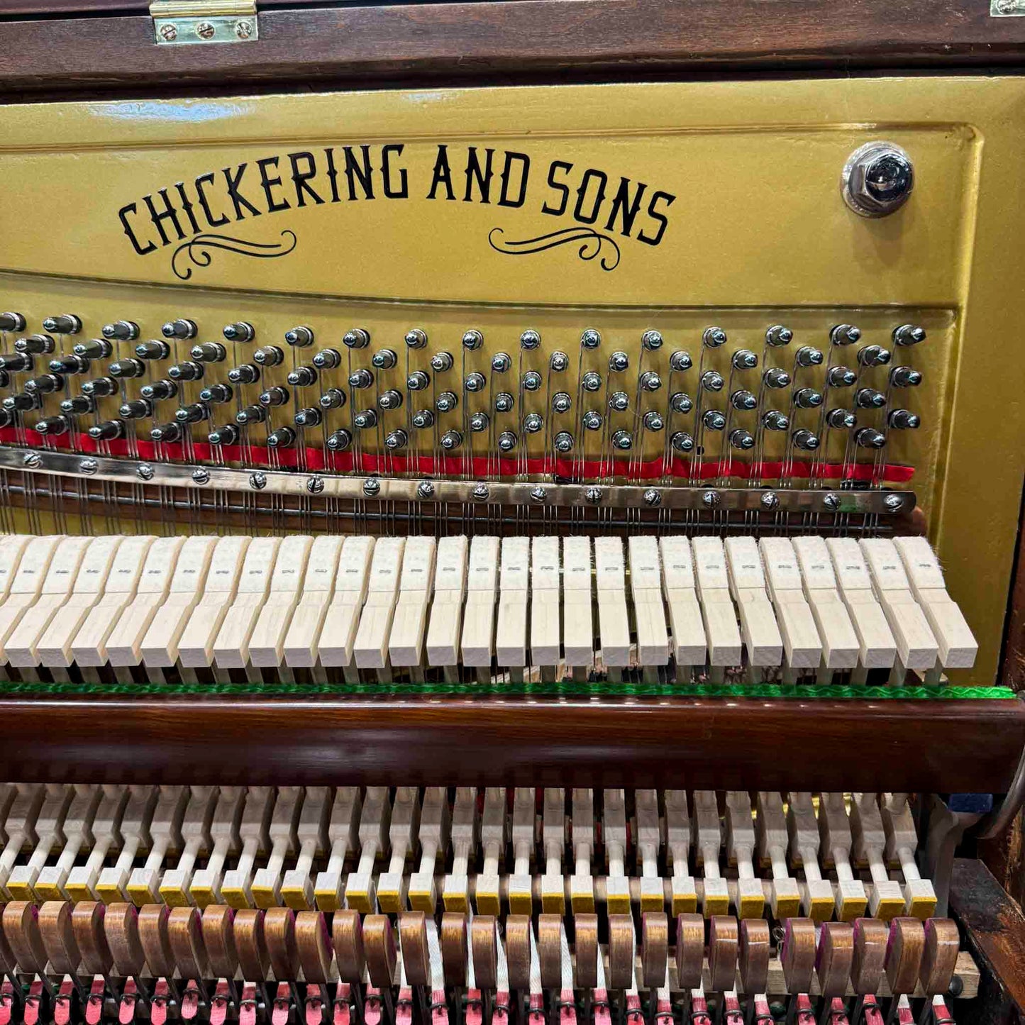 1890 Chickering Wood Finish Tall Upright Piano With Self Playing System