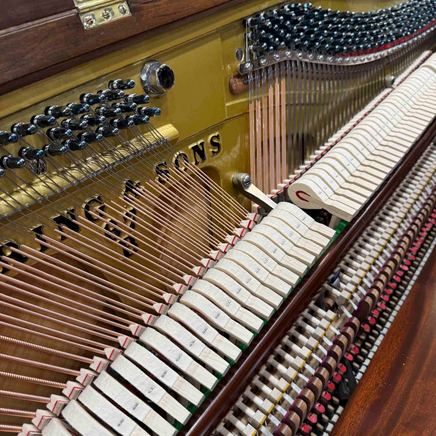 1890 Chickering Wood Finish Tall Upright Piano With Self Playing System