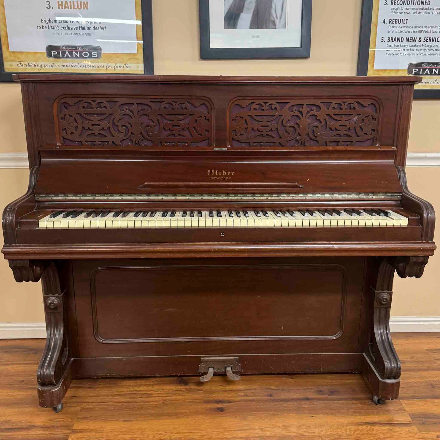 CURRENT SHOP WORK 1891 Weber Wood Finish 50" Commissioned Upright Piano
