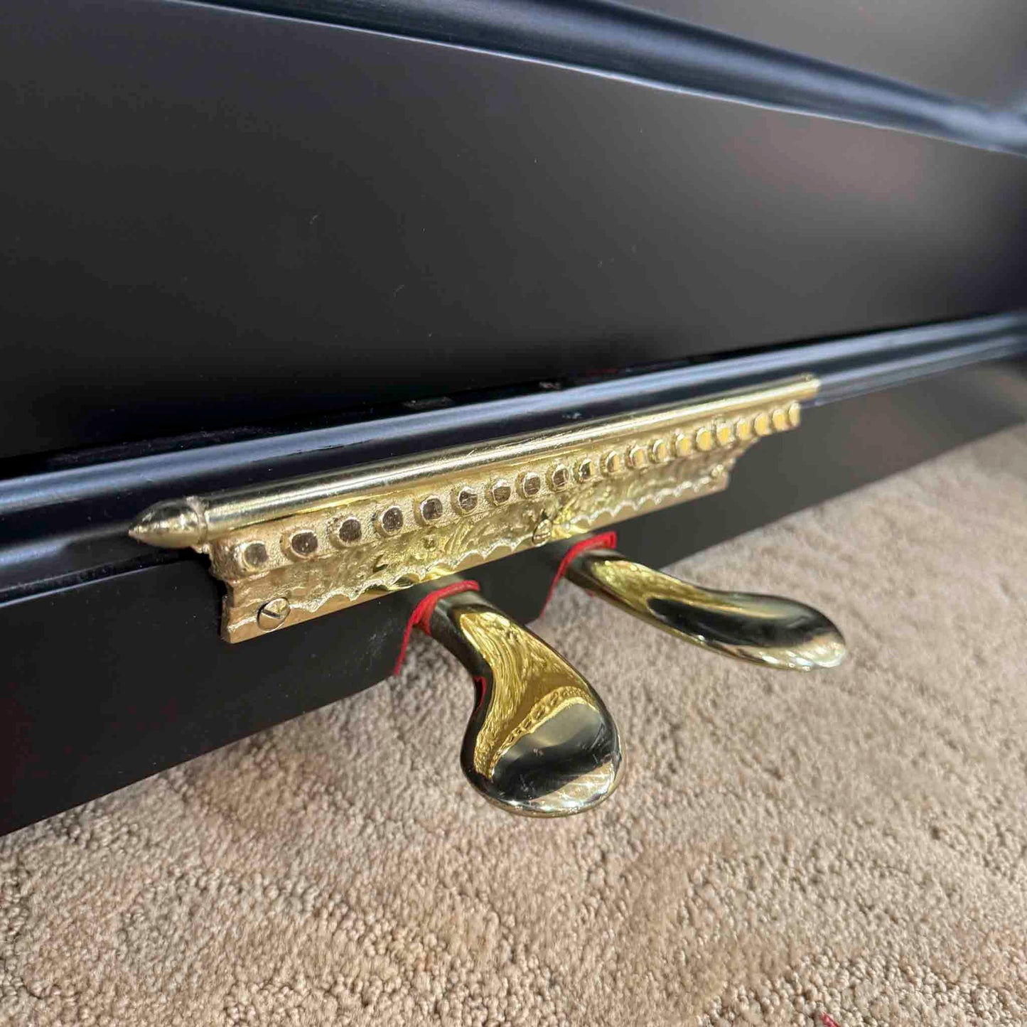 SOLD 1890 Camp and Sons Black Commissioned Upright Piano