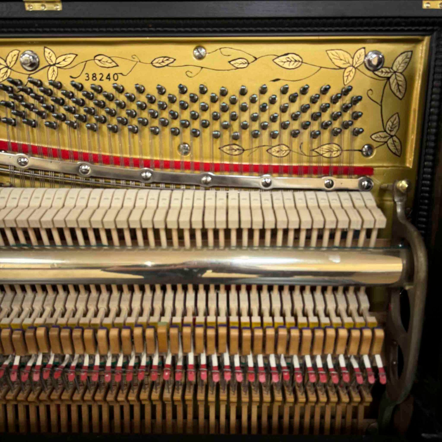 SOLD 1890 Camp and Sons Black Commissioned Upright Piano