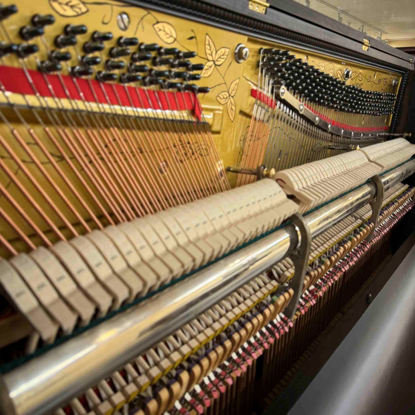 SOLD 1890 Camp and Sons Black Commissioned Upright Piano