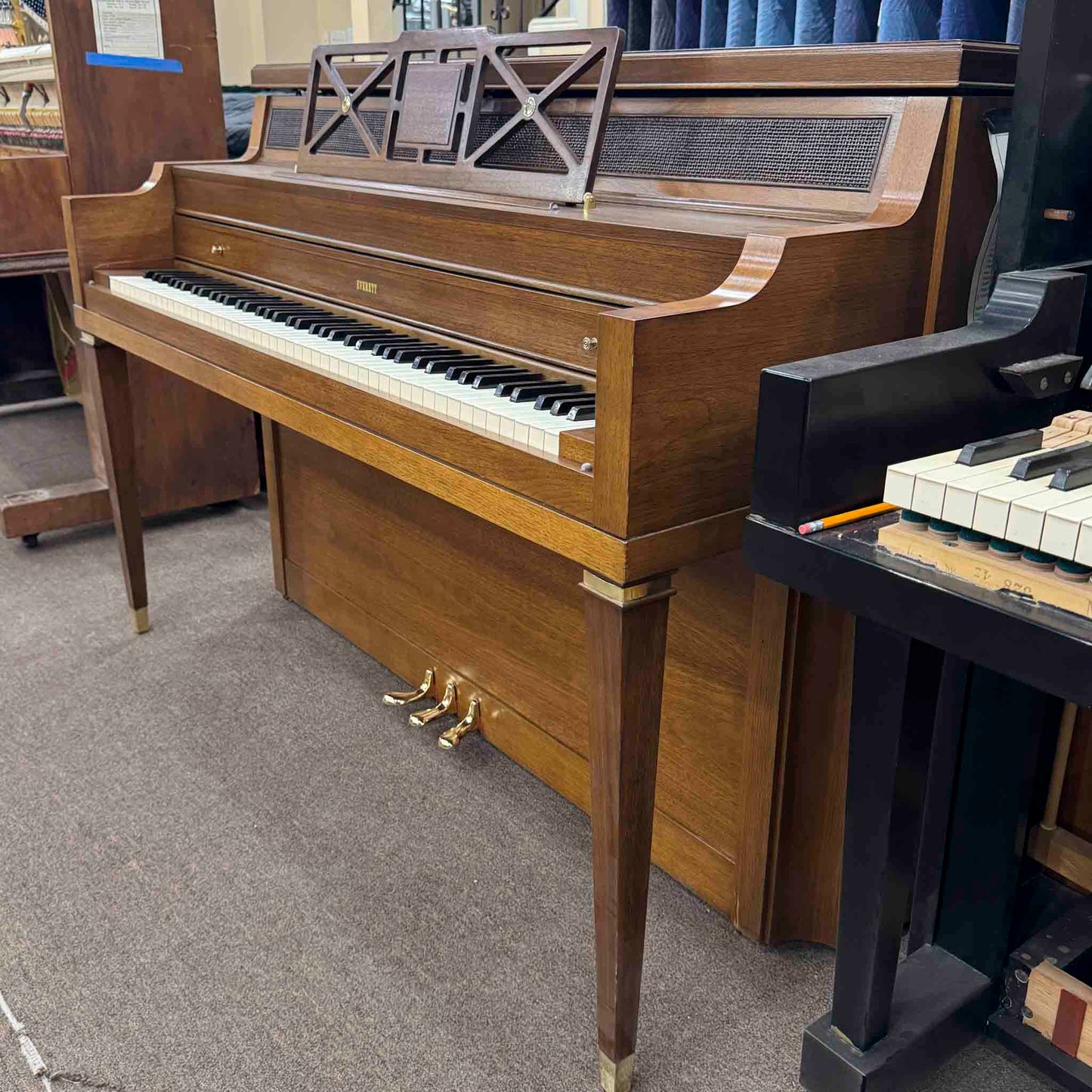 CURRENT SHOP WORK - 1967 Everett 41" Wood Finish Commissioned Console Piano