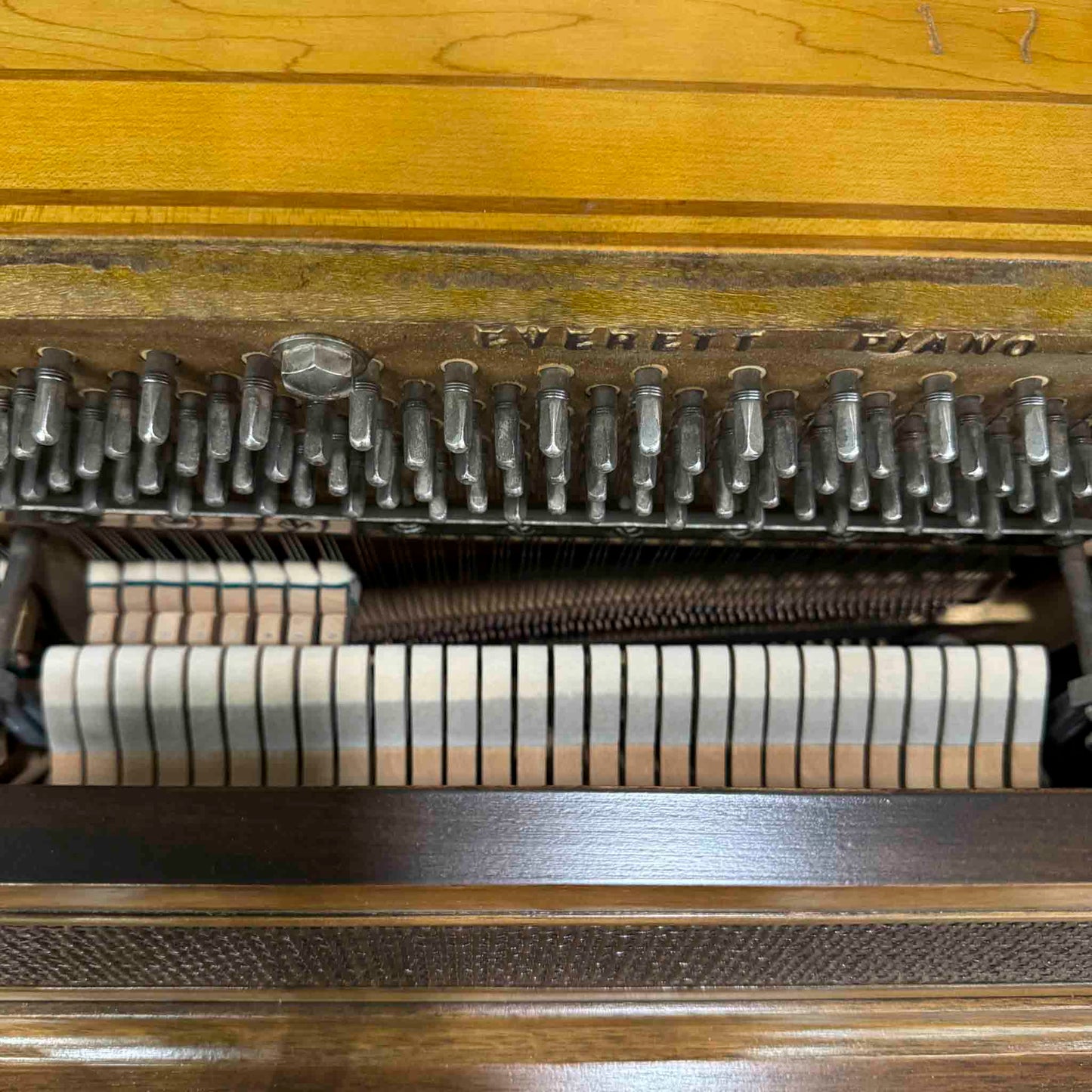 CURRENT SHOP WORK - 1967 Everett 41" Wood Finish Commissioned Console Piano