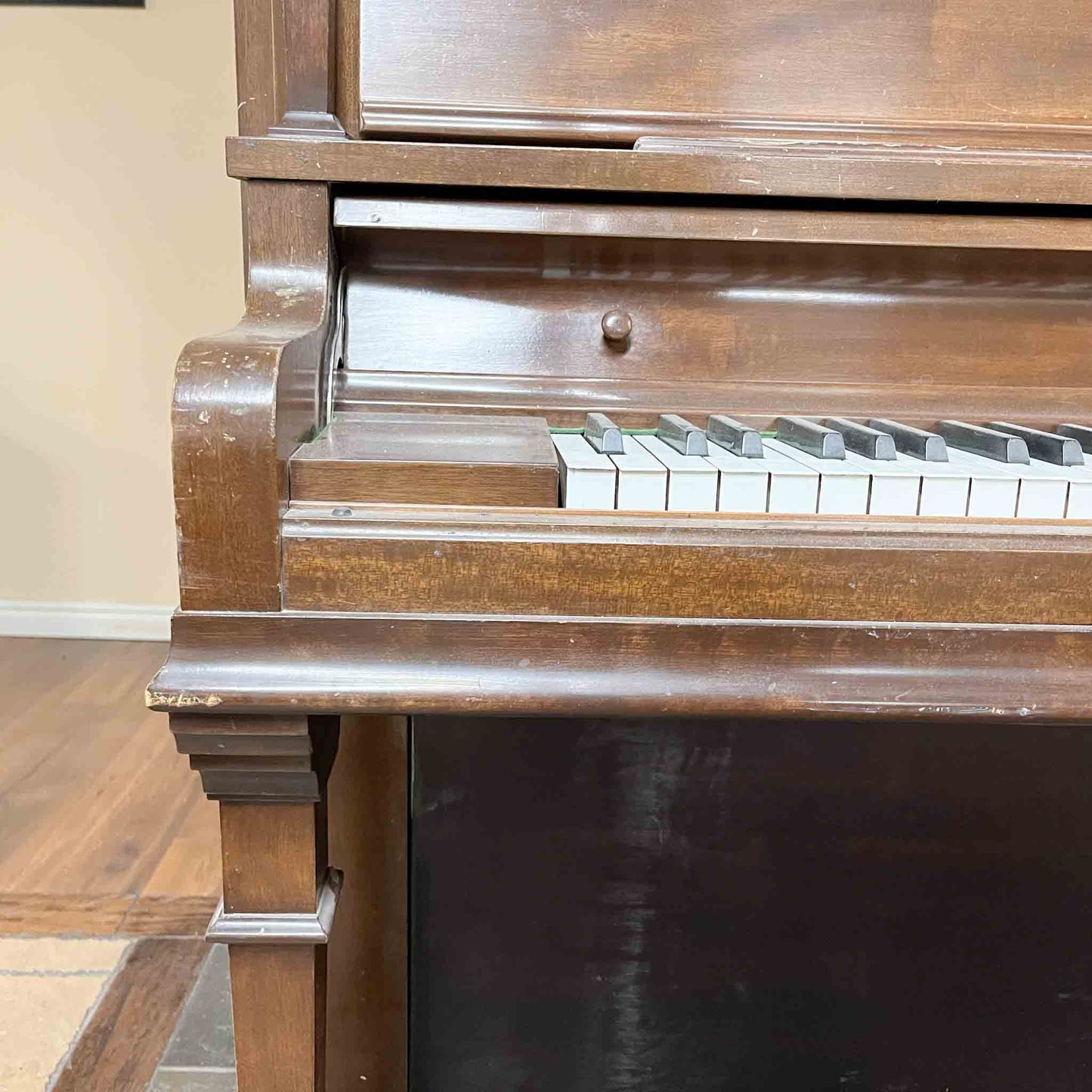SOLD 1915 Heintzman 54" Wood Finish Commissioned Upright Piano
