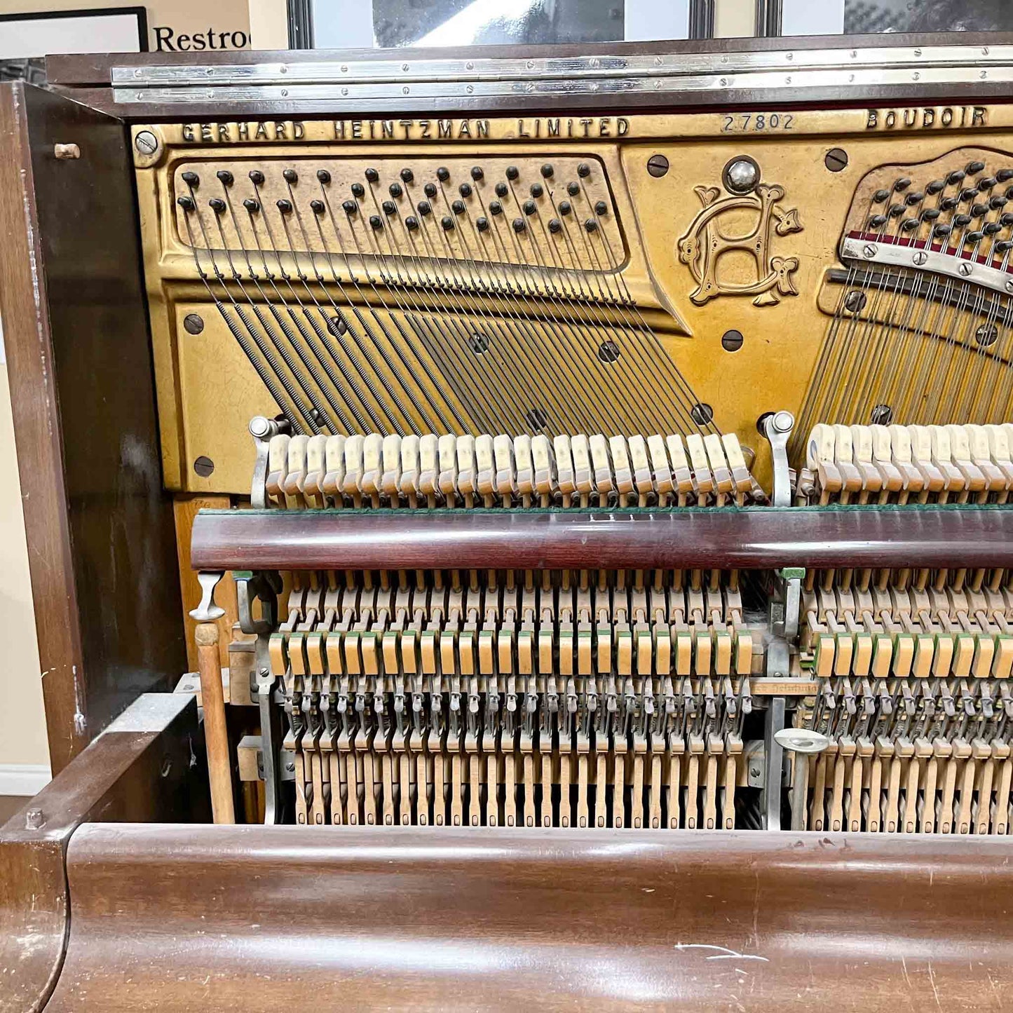 SOLD 1915 Heintzman 54" Wood Finish Commissioned Upright Piano