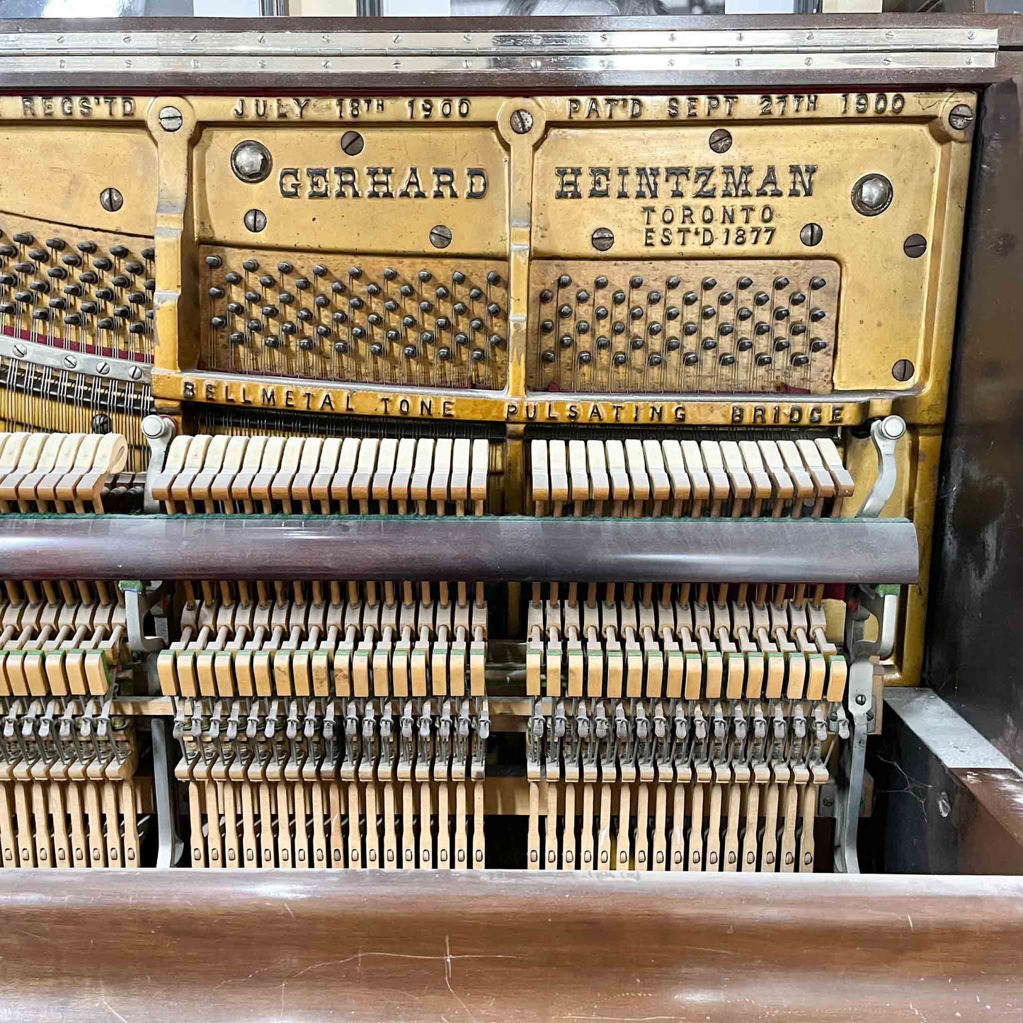 SOLD 1915 Heintzman 54" Wood Finish Commissioned Upright Piano