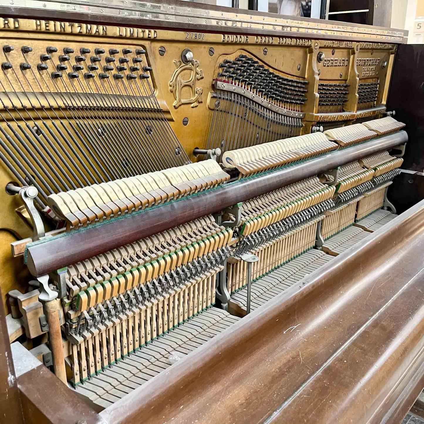 SOLD 1915 Heintzman 54" Wood Finish Commissioned Upright Piano