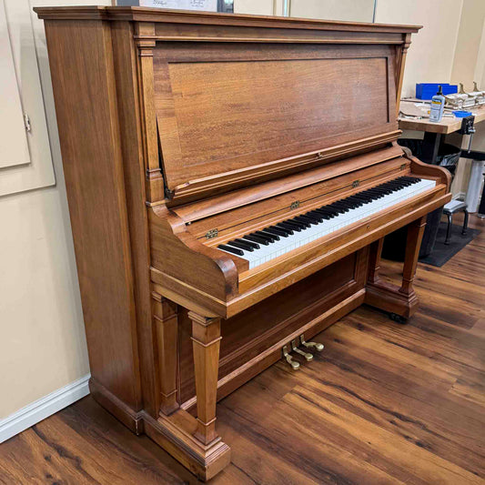 CURRENT SHOP WORK - 1911 Henry F. Miller 55" Wood Finish Commissioned Upright Piano