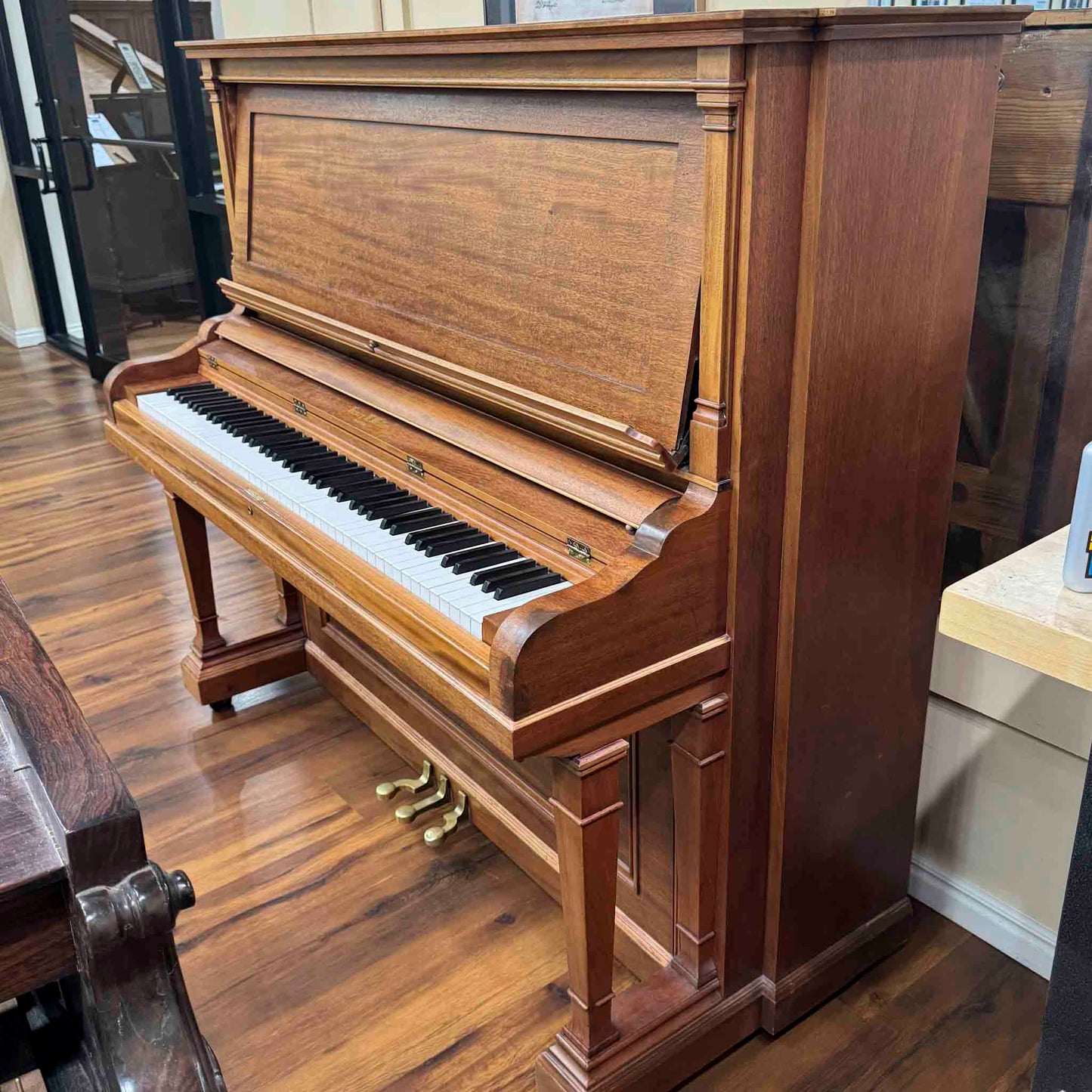 CURRENT SHOP WORK - 1911 Henry F. Miller 55" Wood Finish Commissioned Upright Piano