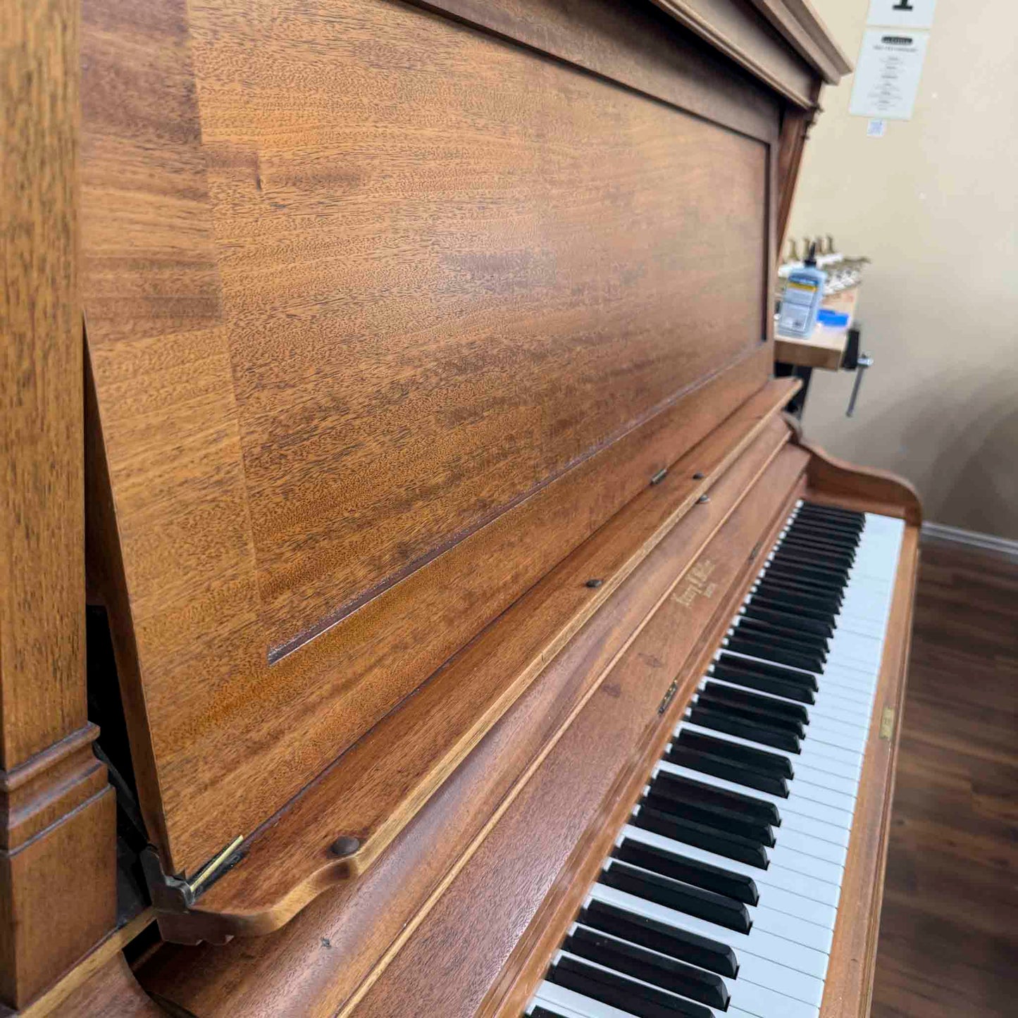 CURRENT SHOP WORK - 1911 Henry F. Miller 55" Wood Finish Commissioned Upright Piano