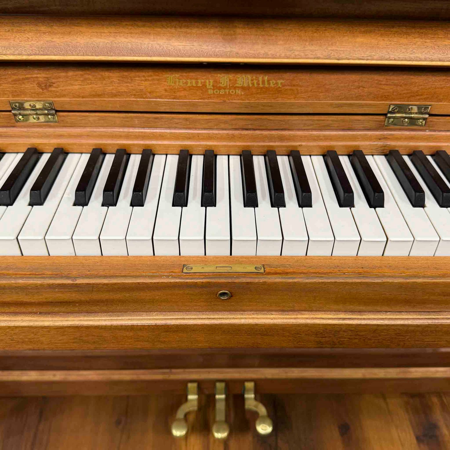 CURRENT SHOP WORK - 1911 Henry F. Miller 55" Wood Finish Commissioned Upright Piano