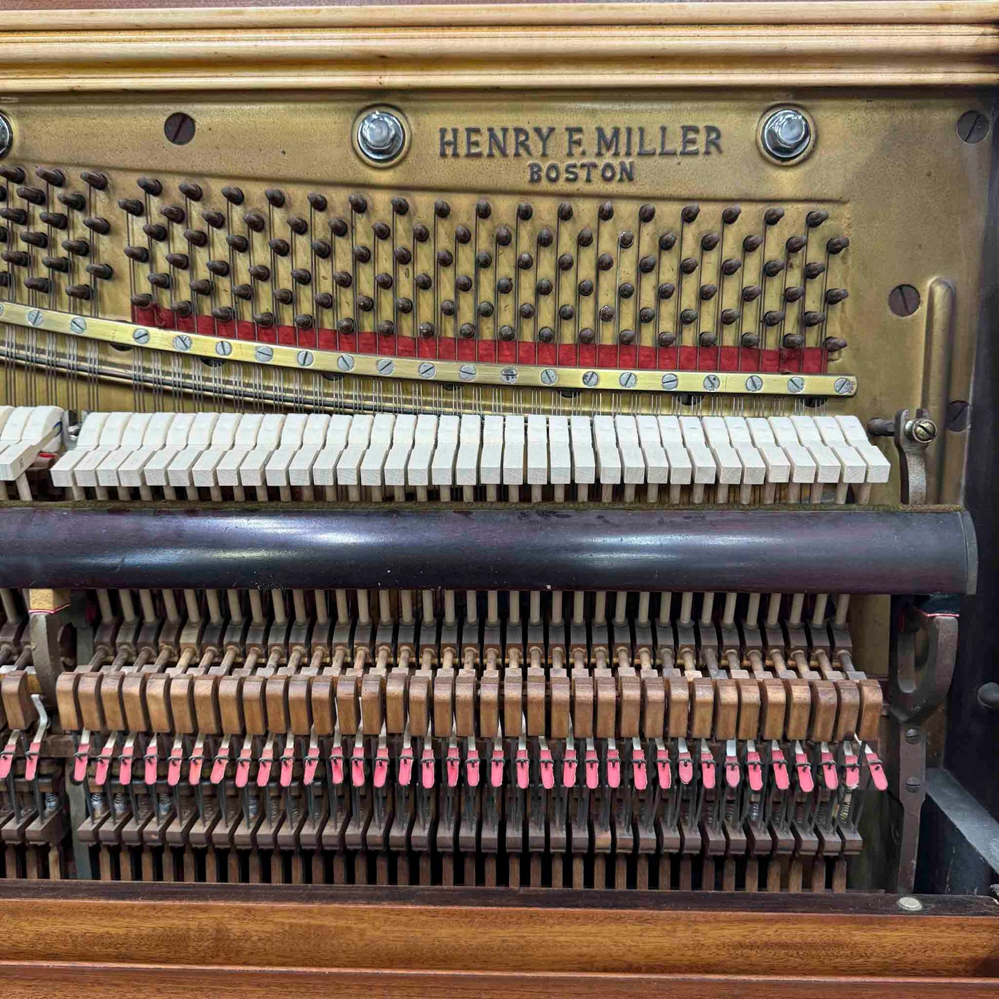 CURRENT SHOP WORK - 1911 Henry F. Miller 55" Wood Finish Commissioned Upright Piano