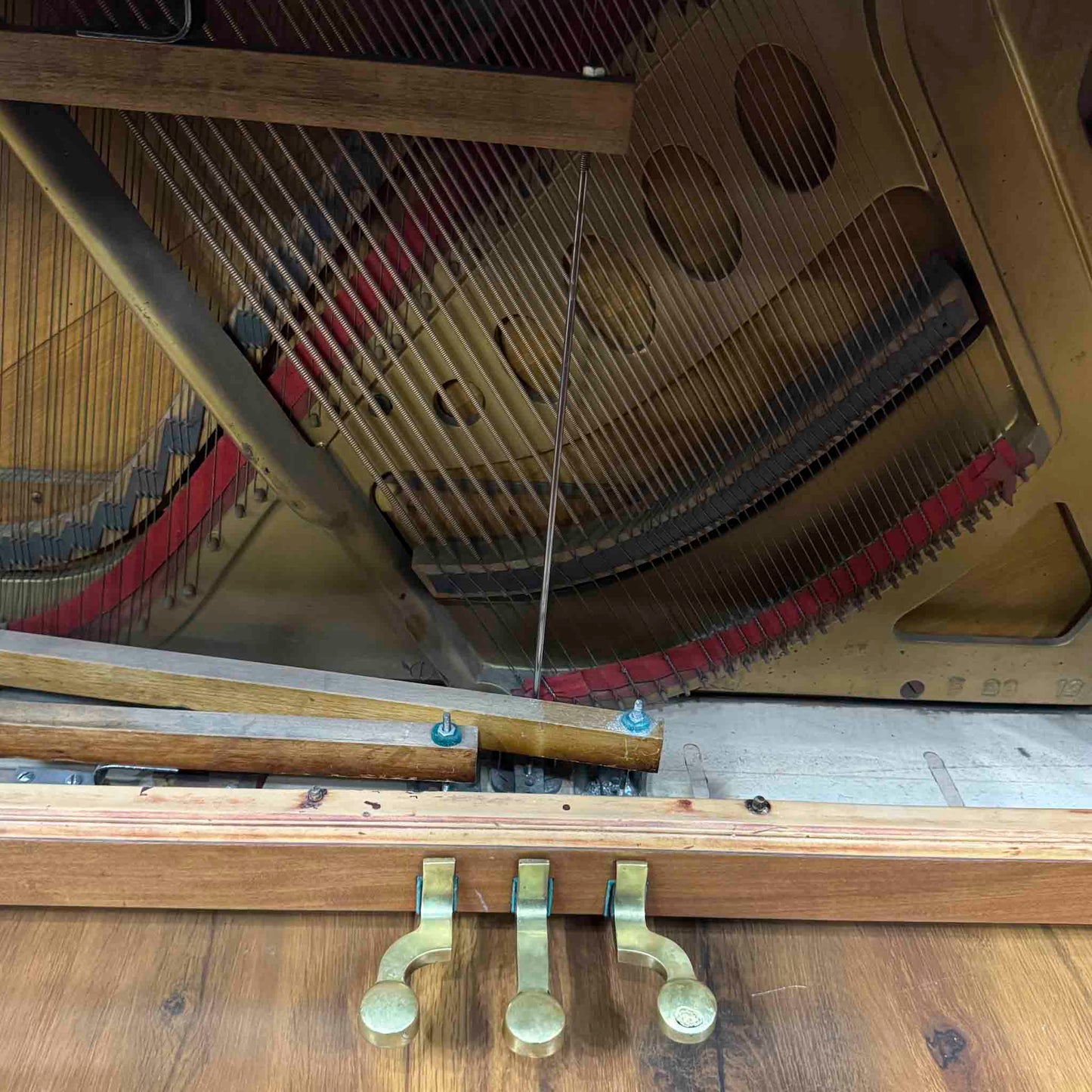 CURRENT SHOP WORK - 1911 Henry F. Miller 55" Wood Finish Commissioned Upright Piano