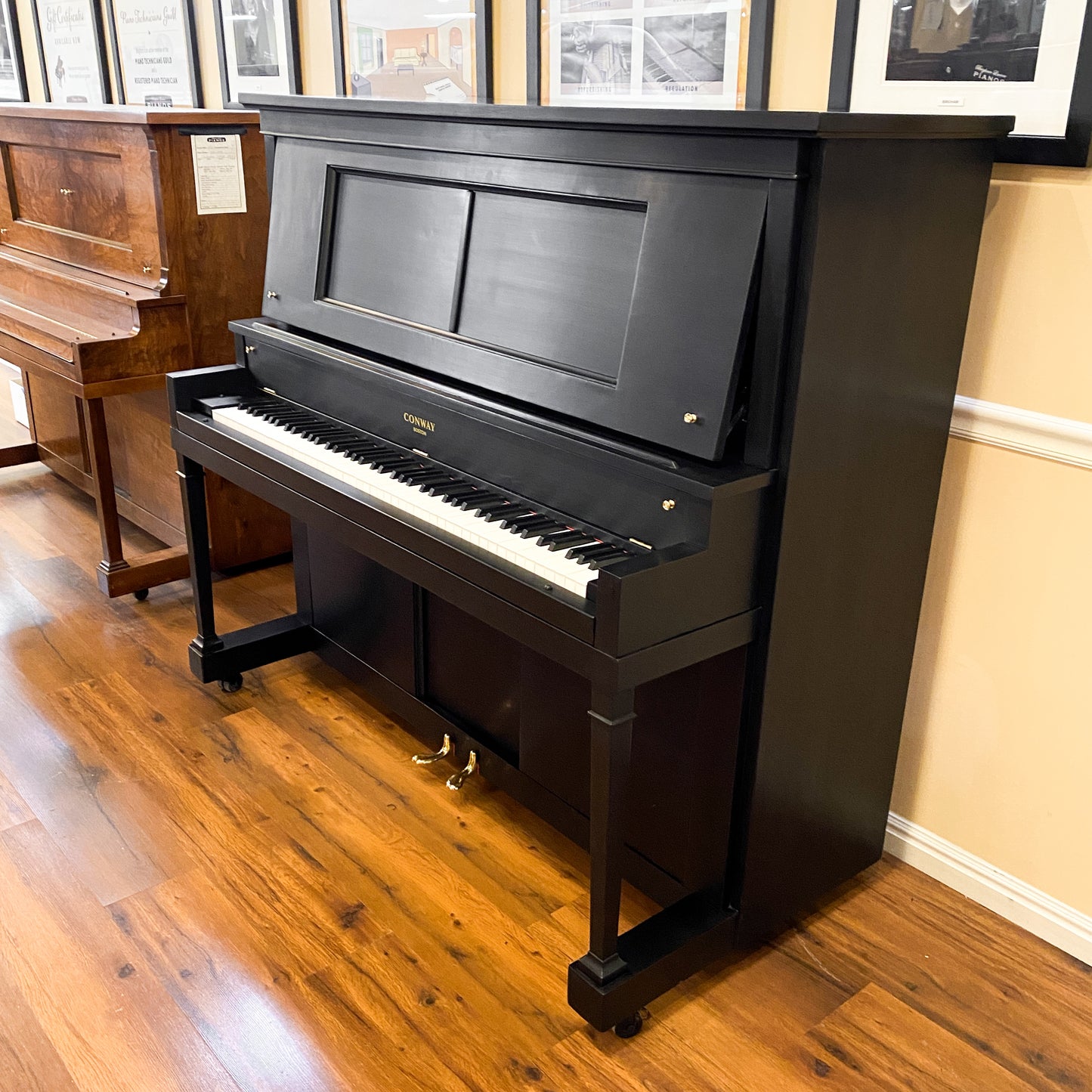 SOLD 1923 Conway Satin Black Commissioned Upright Vintage Player Piano