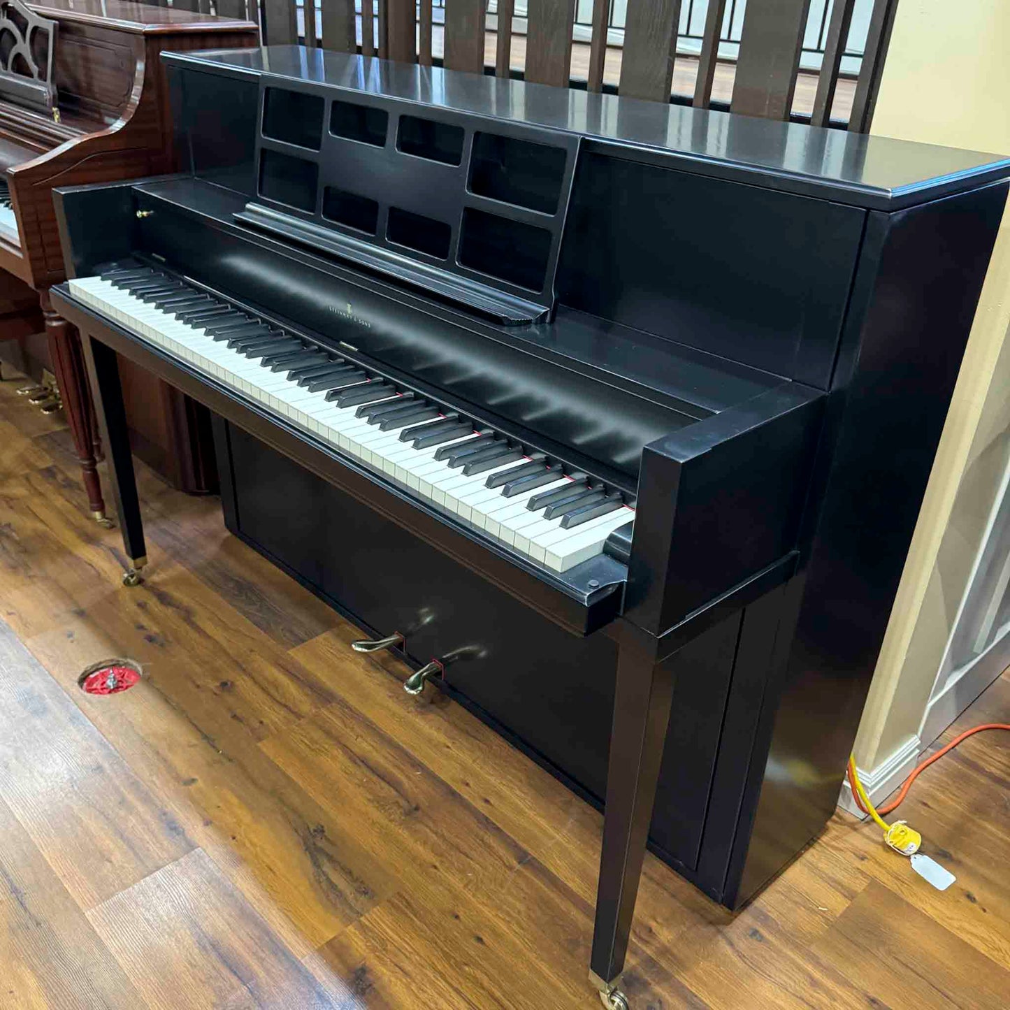 1976 Steinway & Sons 44" Black Satin Finish Console Piano