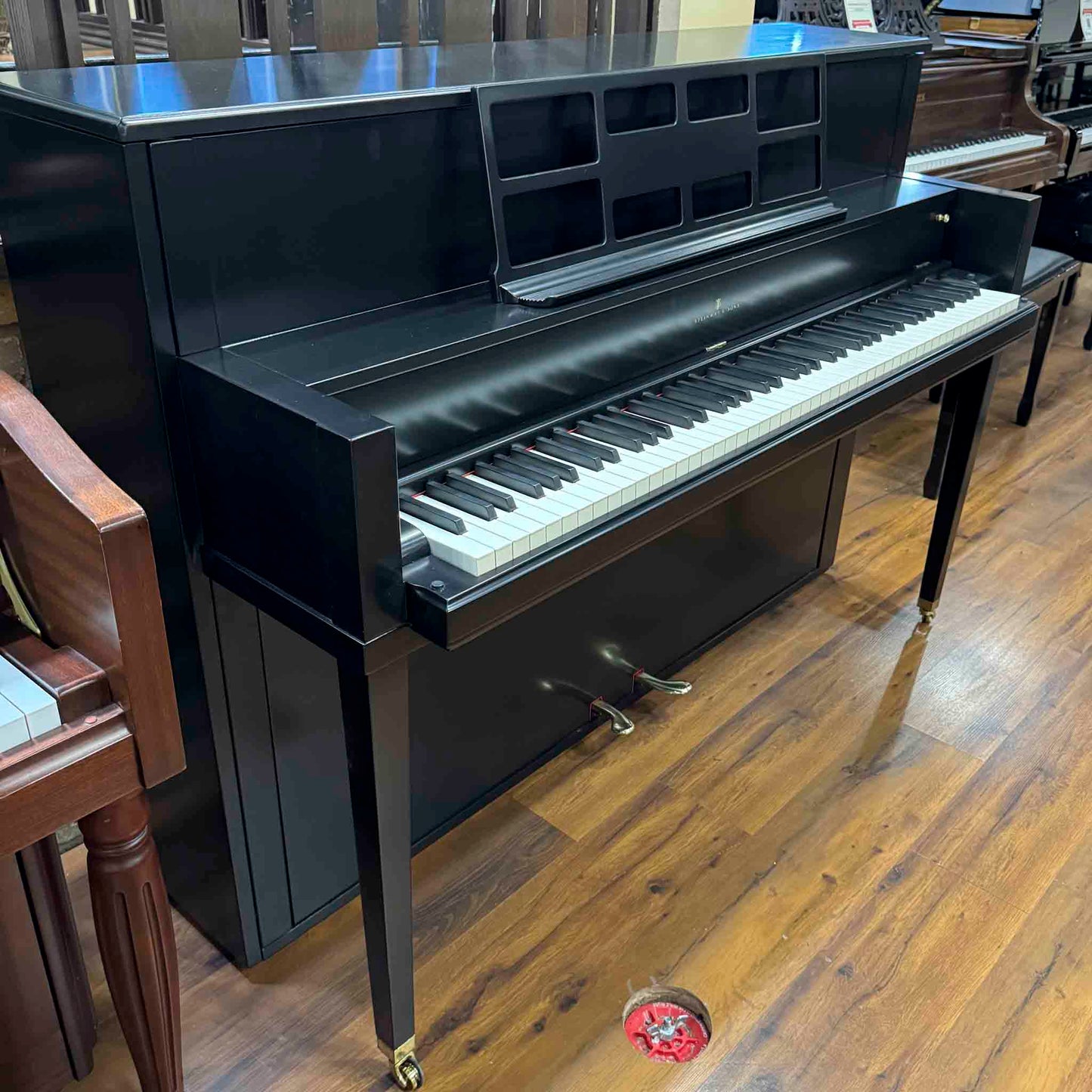 1976 Steinway & Sons 44" Black Satin Finish Console Piano