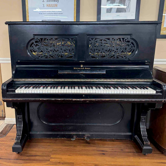 CURRENT SHOP WORK 1889 Steinway 53" Satin Black Commissioned Upright Piano
