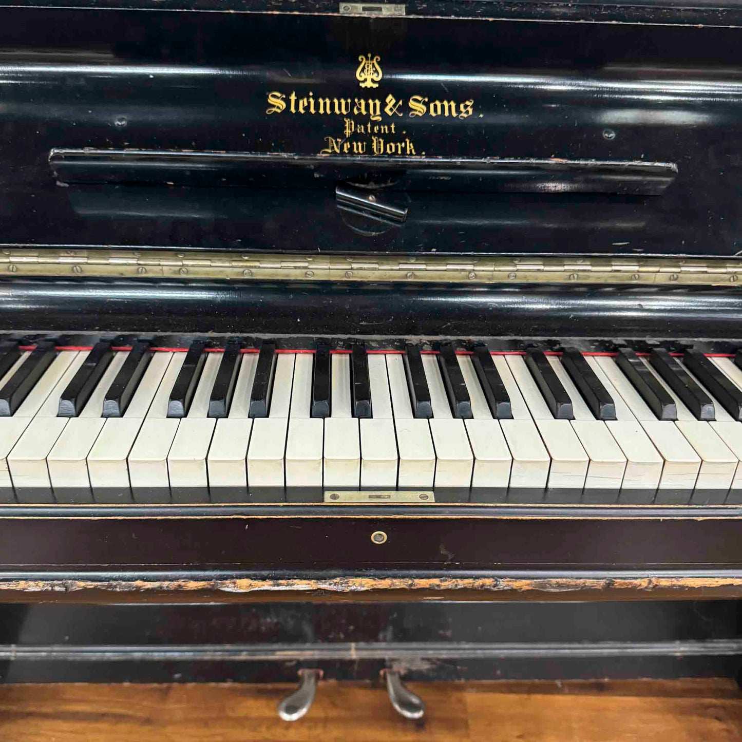 CURRENT SHOP WORK 1889 Steinway 53" Satin Black Commissioned Upright Piano