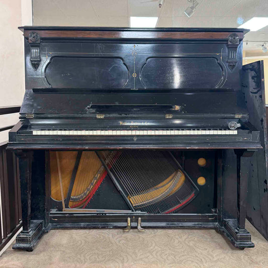 CURRENT SHOP WORK 1875 Hallet Davis 58" Satin Black Commissioned Upright Piano