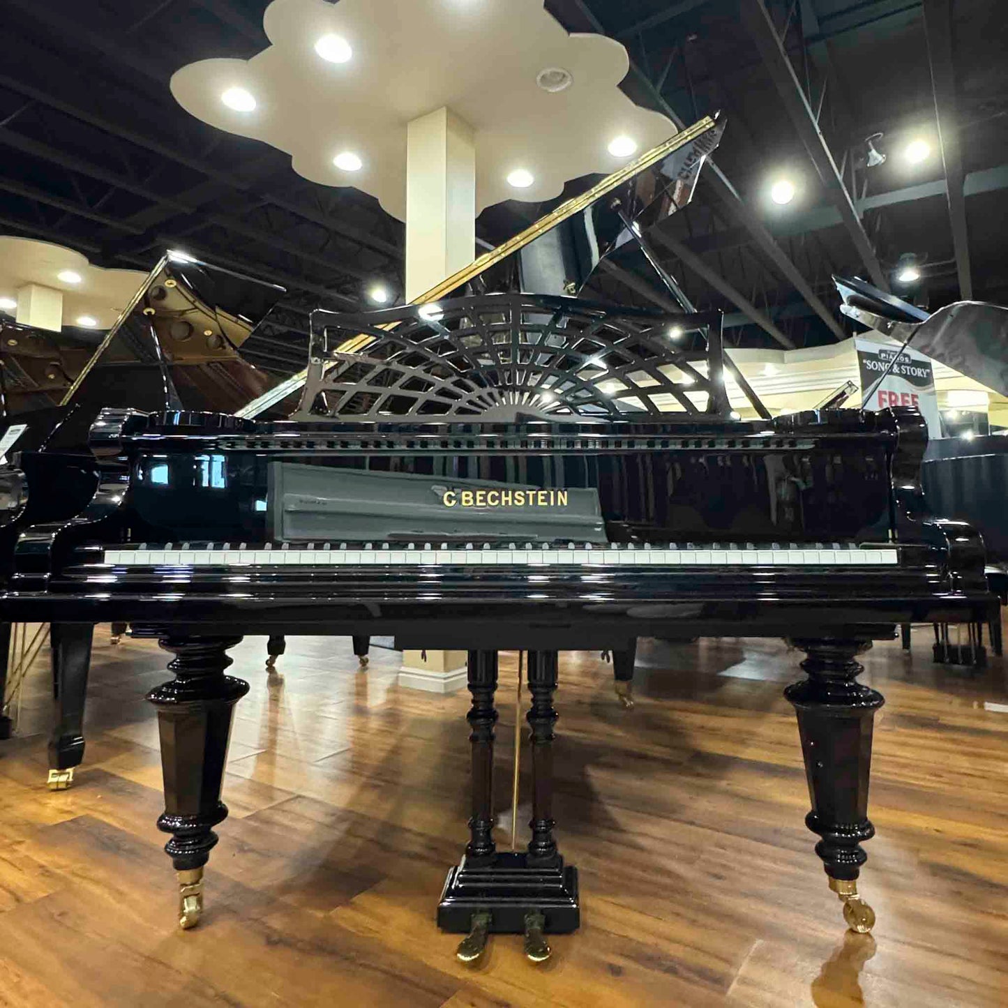 1908 Bechstein V-202 6'7" Polished Black Grand Piano