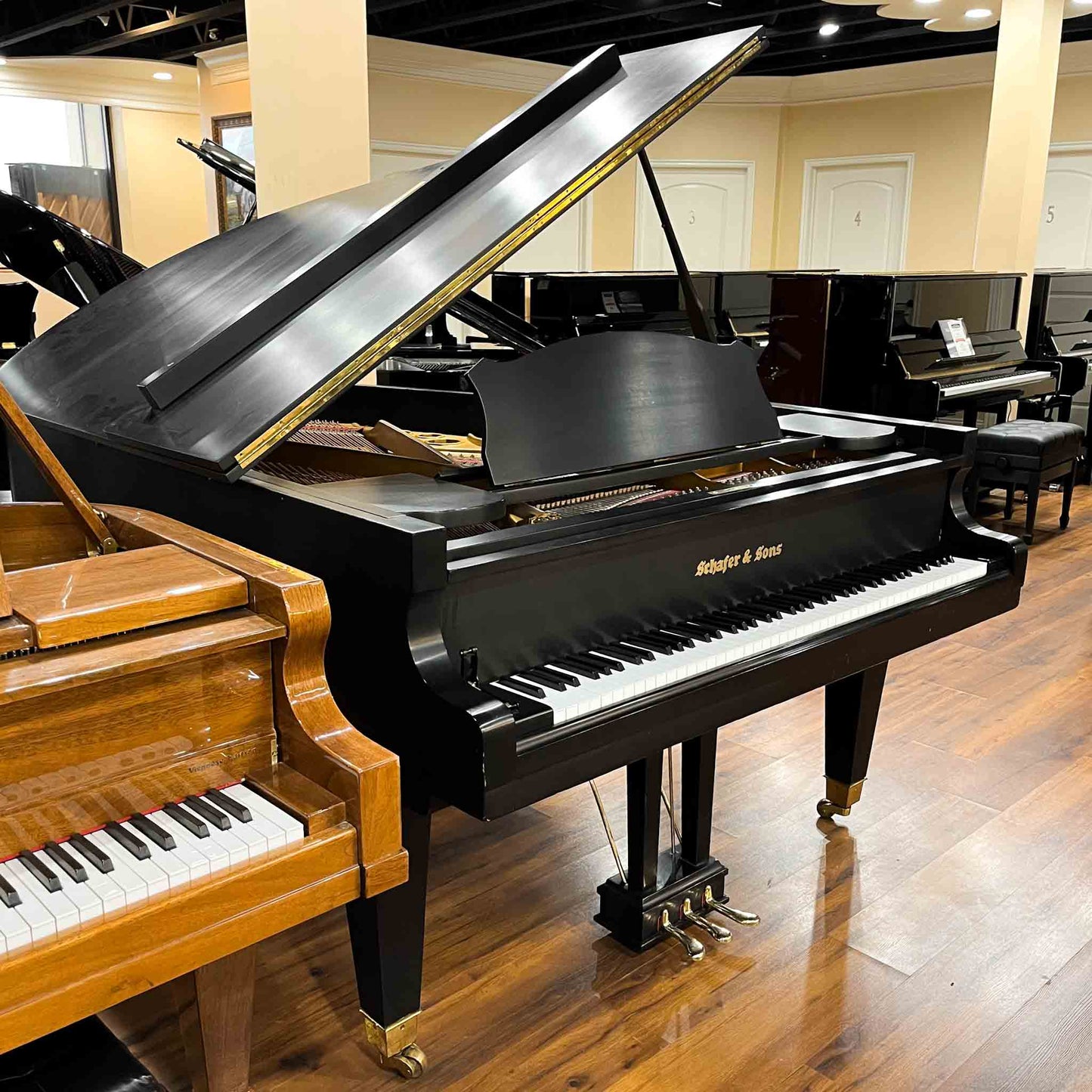 1990 Schafer & Sons G-5A 6'9" Satin Black Grand Piano