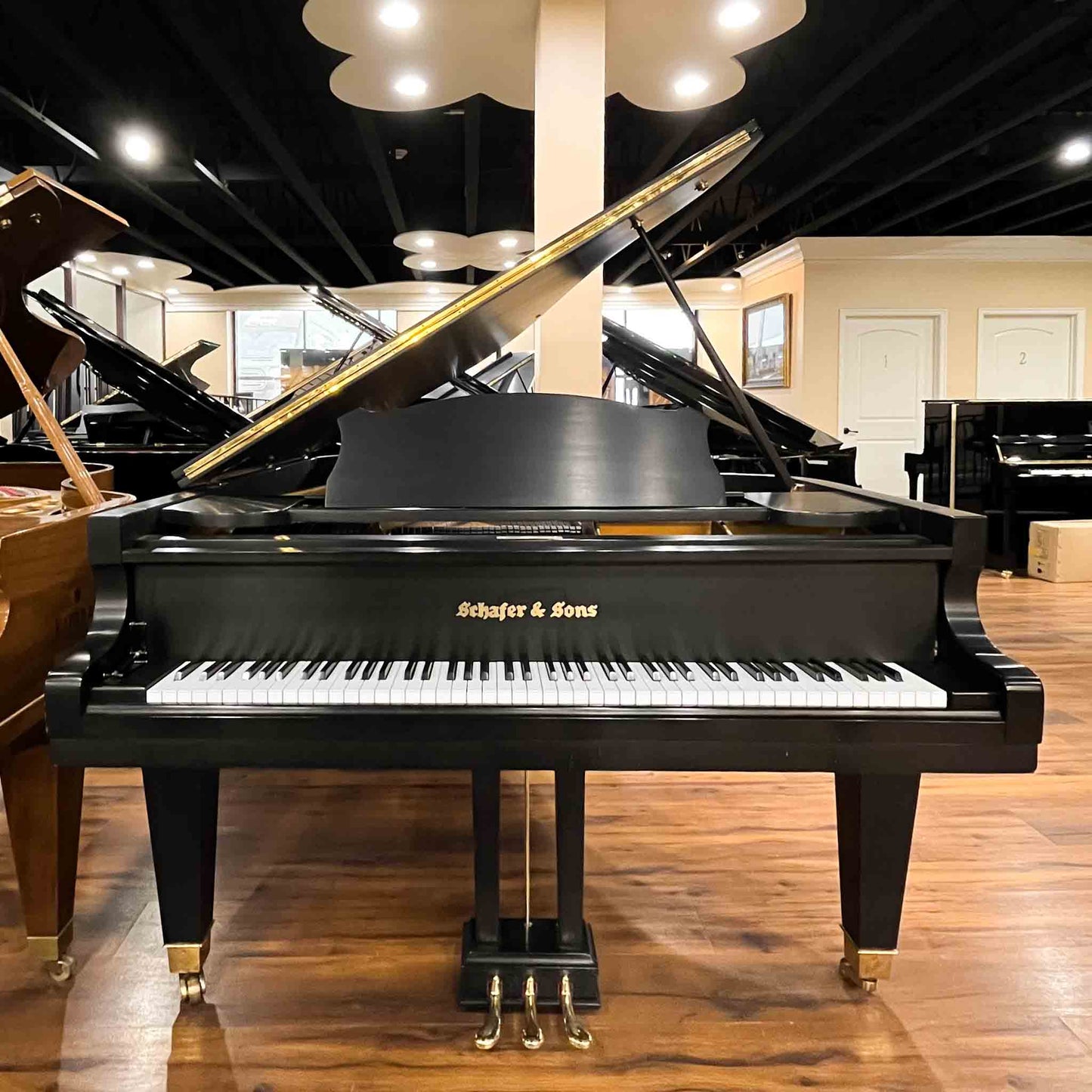 1990 Schafer & Sons G-5A 6'9" Satin Black Grand Piano