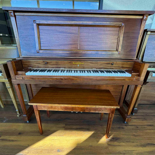 CURRENT SHOP WORK - 1918 Marshall & Wendell 55" Wood Finish Commissioned Upright Piano