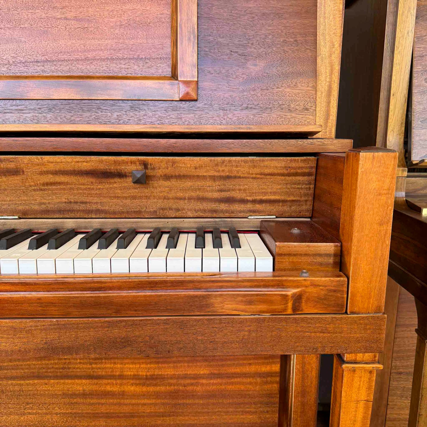 CURRENT SHOP WORK - 1918 Marshall & Wendell 55" Wood Finish Commissioned Upright Piano