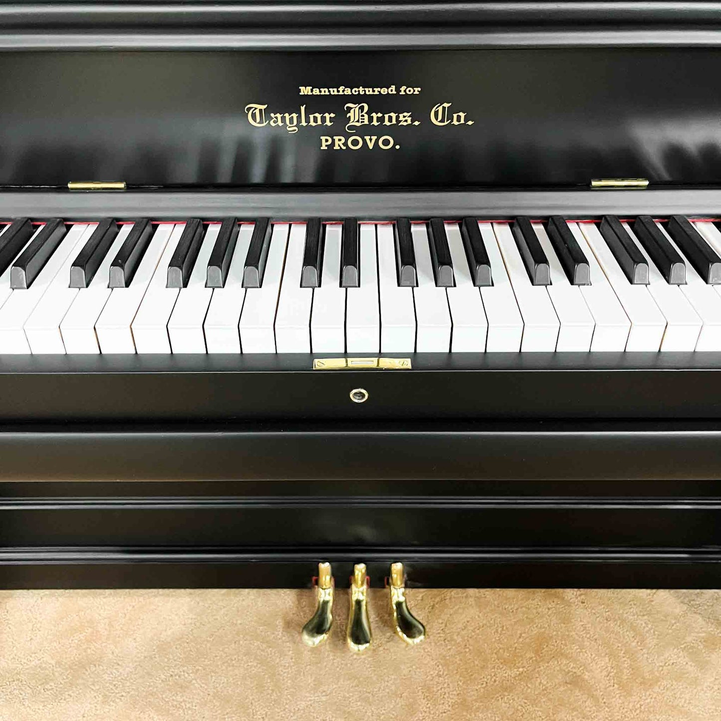 SOLD Taylor Bros. Co. Commissioned Satin Black Upright Piano