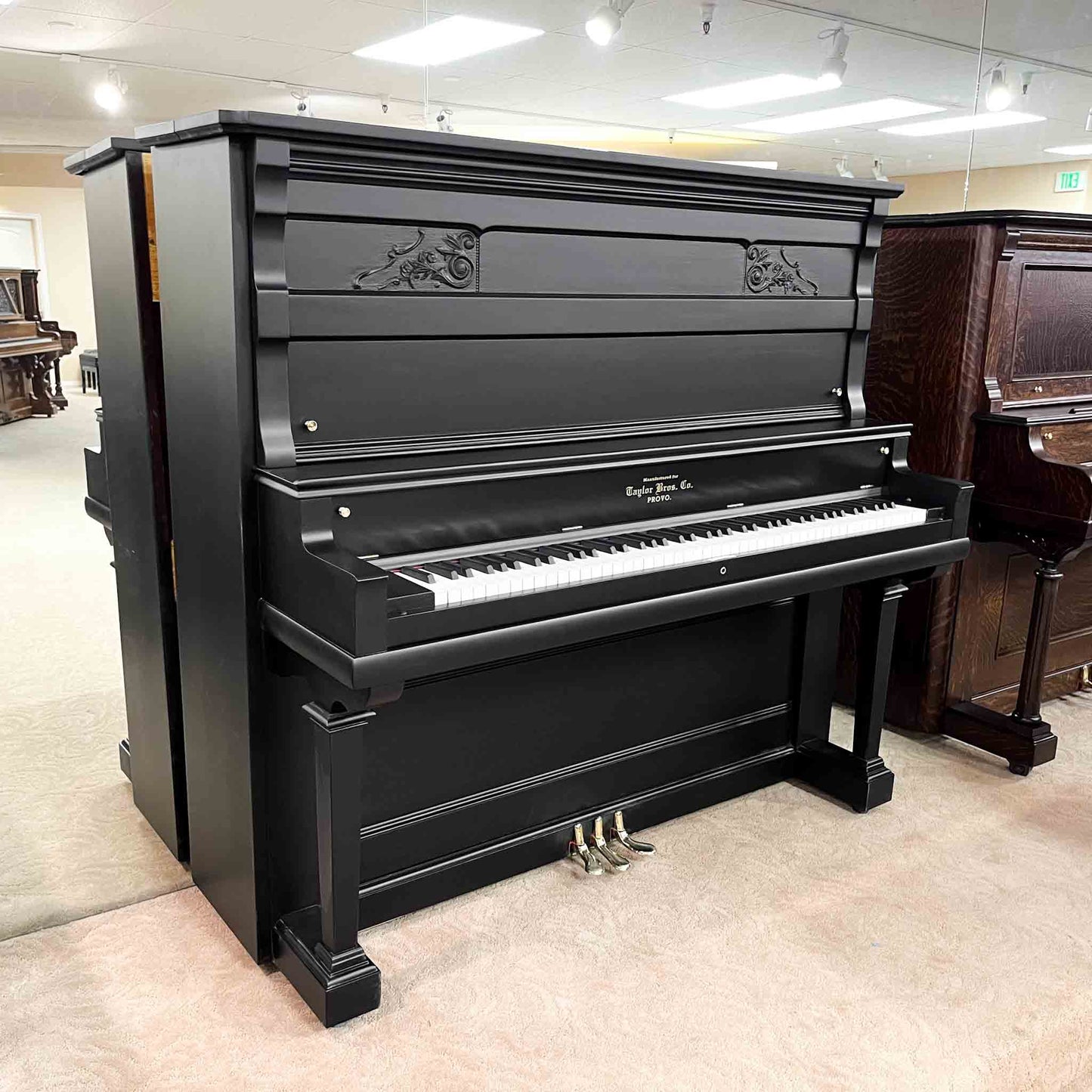 SOLD Taylor Bros. Co. Commissioned Satin Black Upright Piano