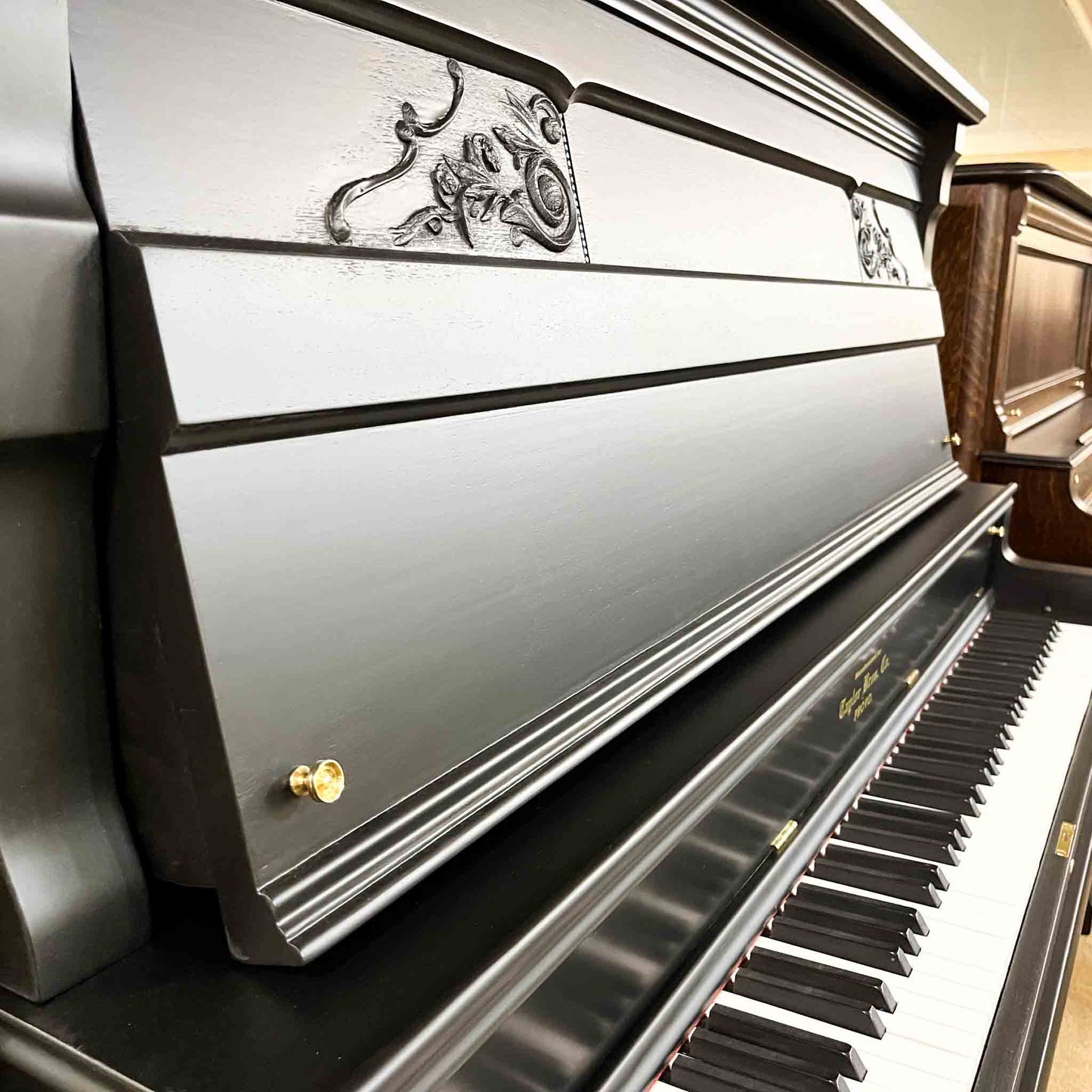 SOLD Taylor Bros. Co. Commissioned Satin Black Upright Piano
